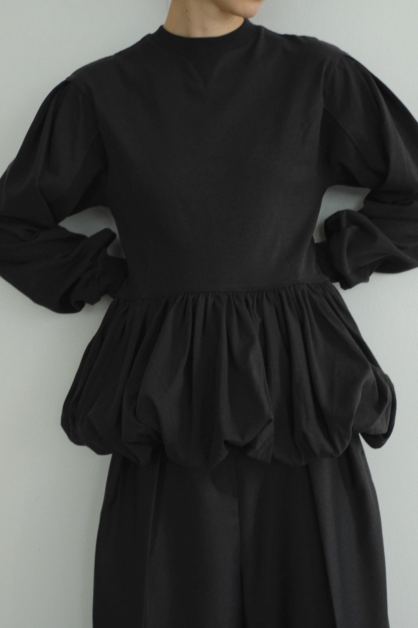 Balloon Hem Switching Tops (ls44465T)