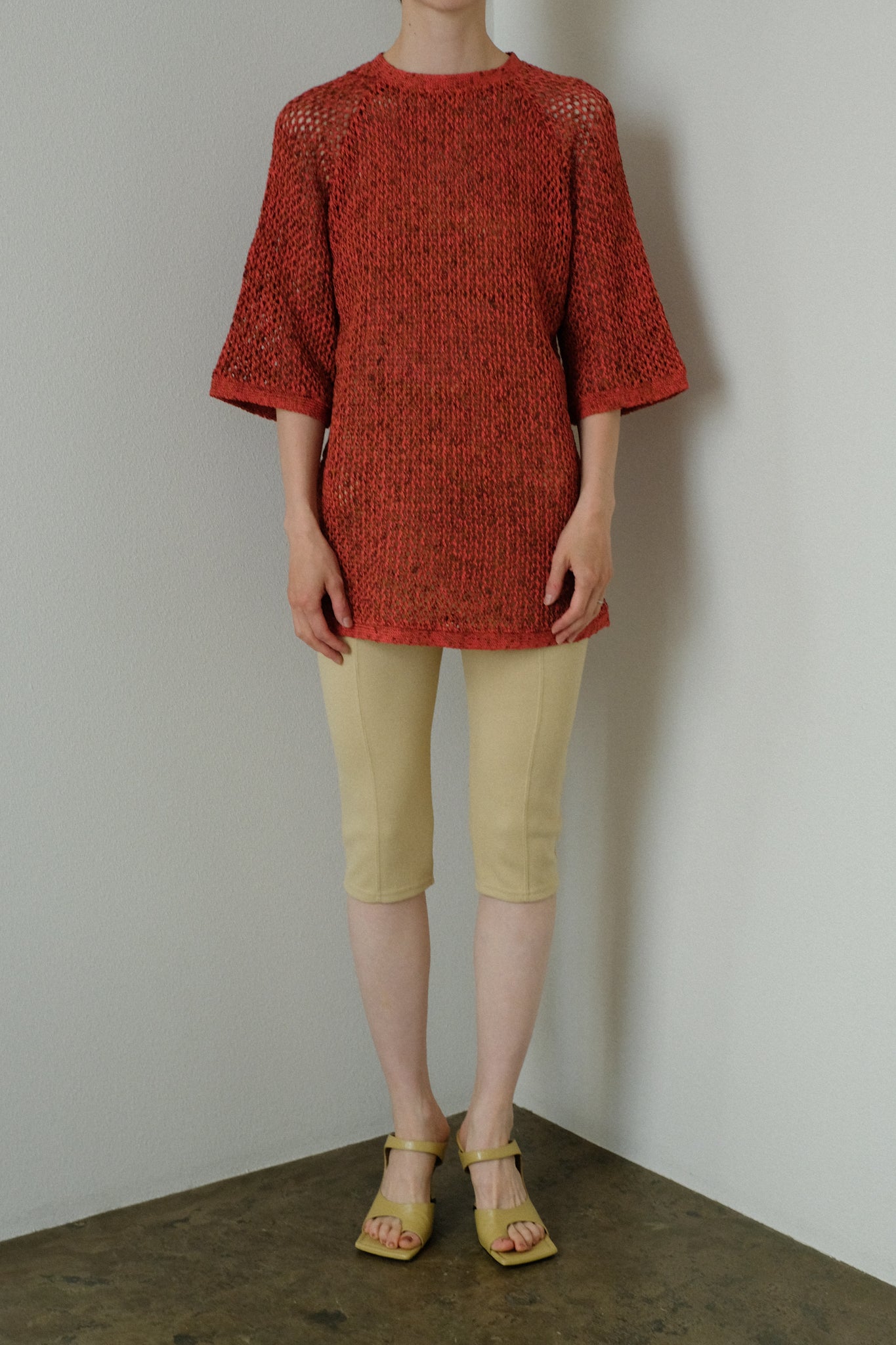 Cotton Gima Mesh Knit Big T-shirt (ls32371K)
