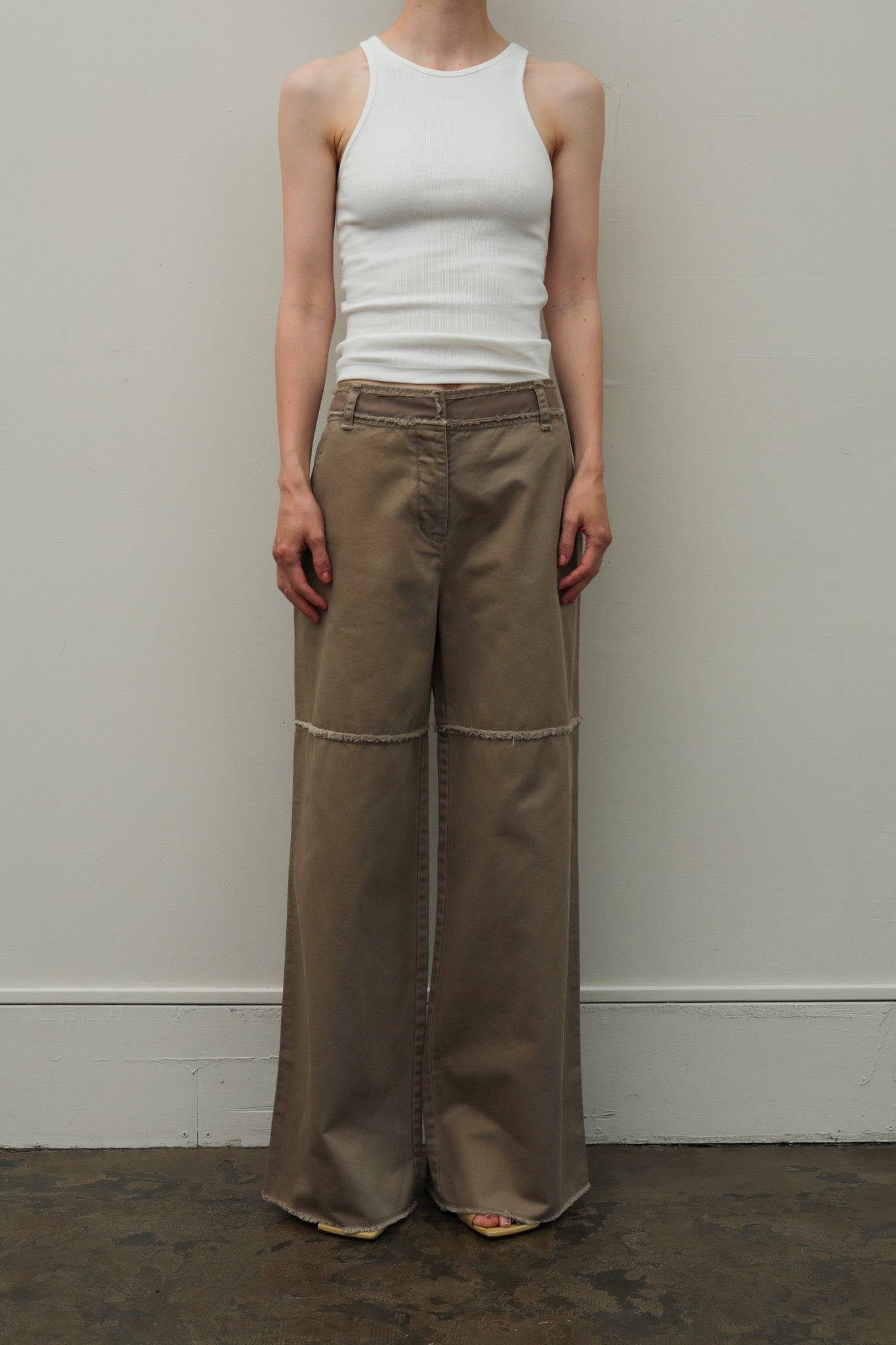Back Open American Sleeves Rib Tank(ls42502T)