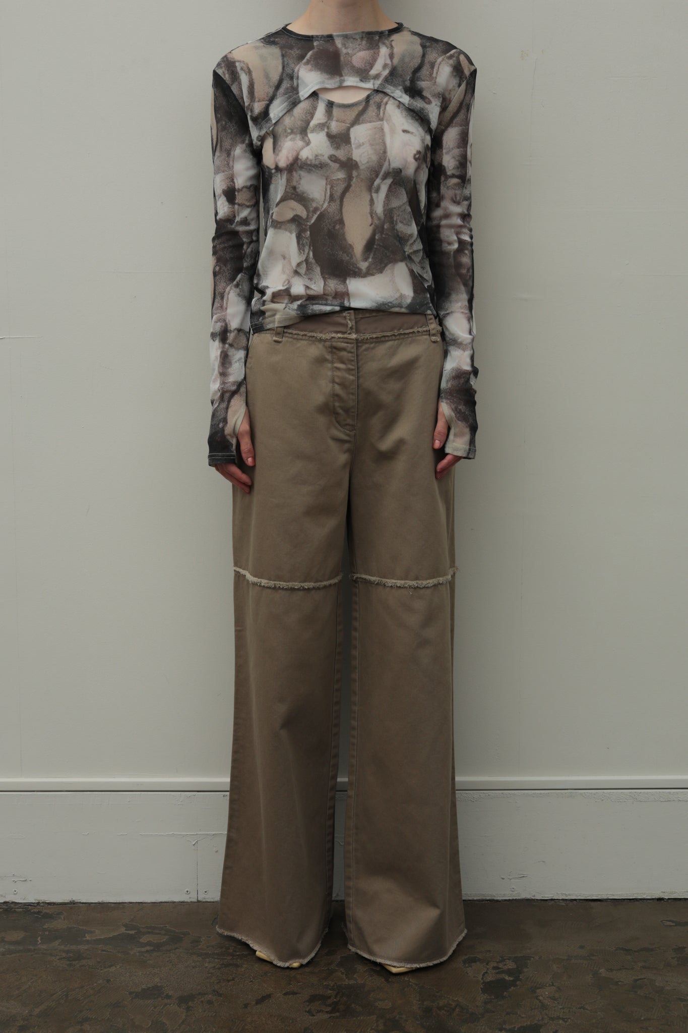 Stone Print Tulle Tank & Sleeves (ls44480T)