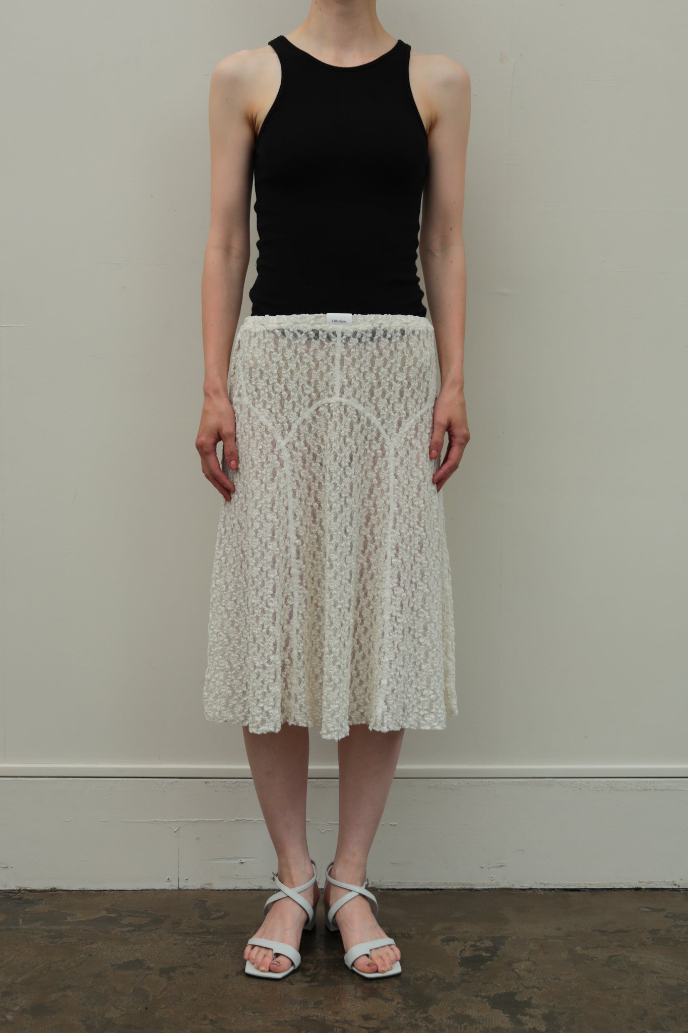 Organic Shrink Lace Panel Skirt (ls44466S)
