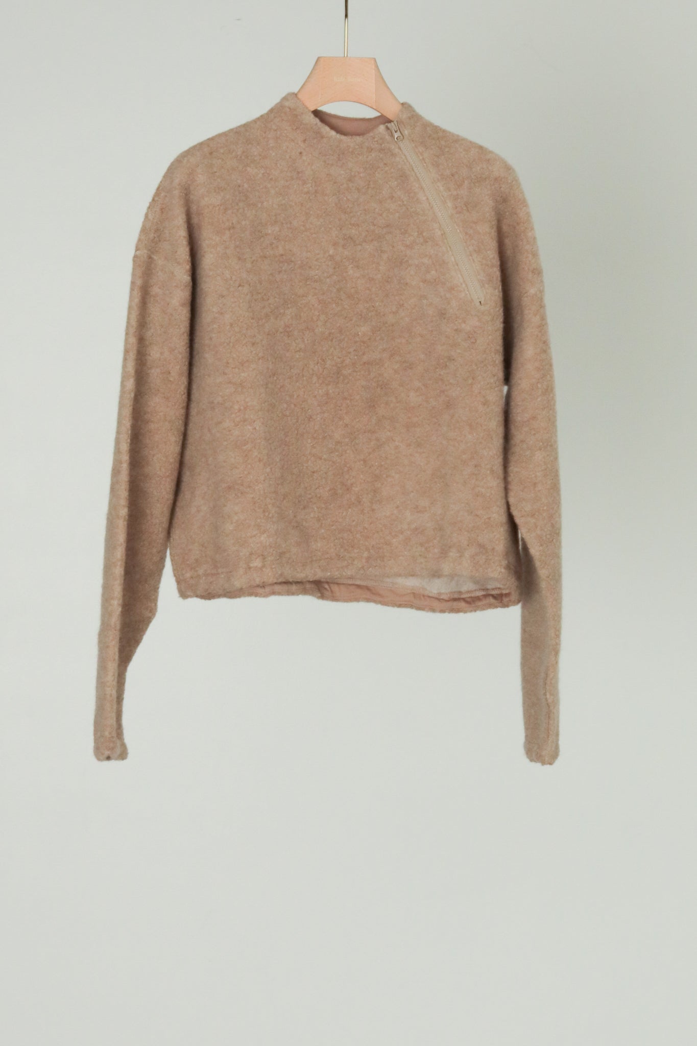 Wool Angola Pile Harf Zip Over PO (ls44475T)