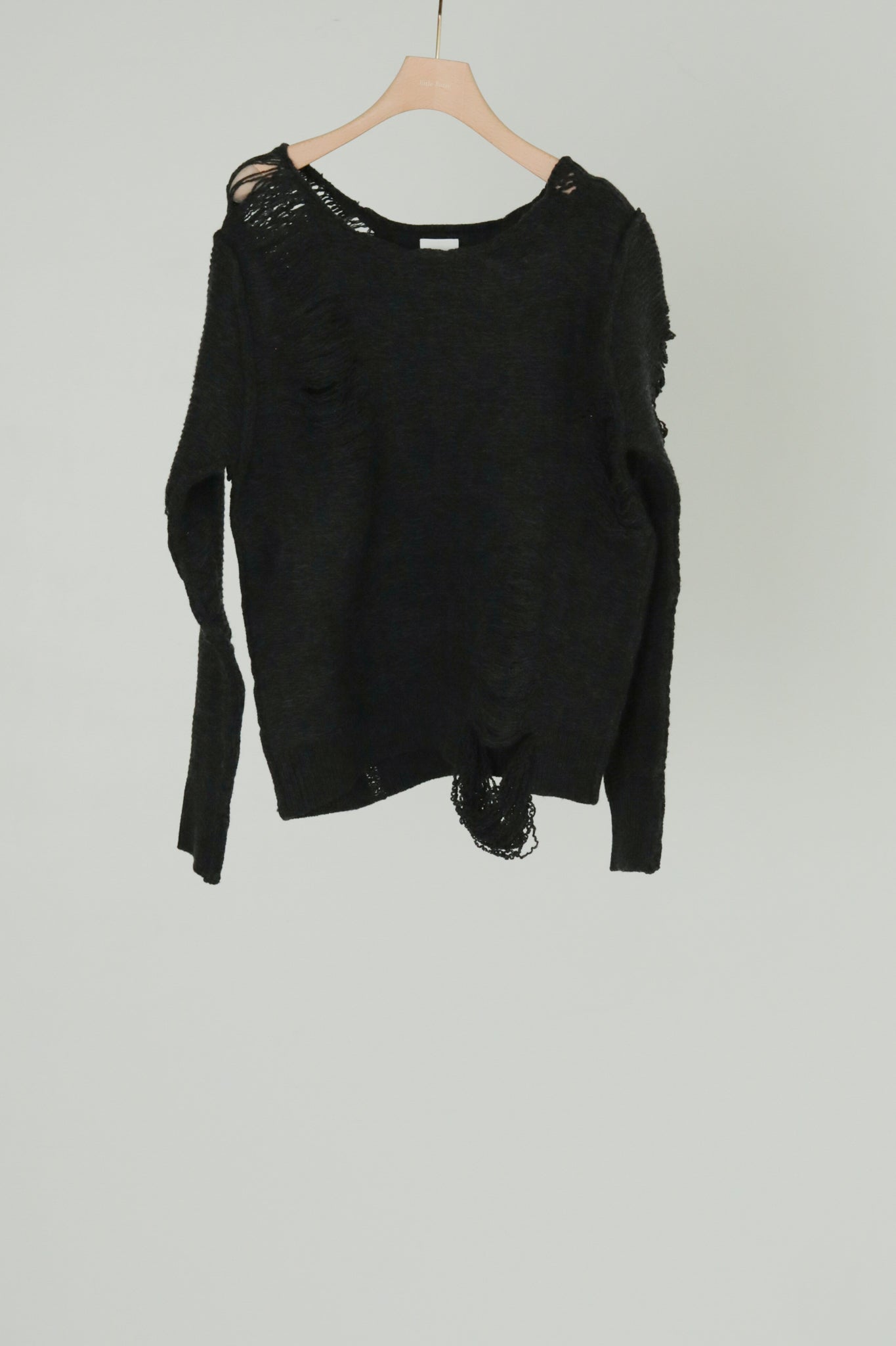 Extra Fine Merino Wool Distressed Sweater (ls44470K)