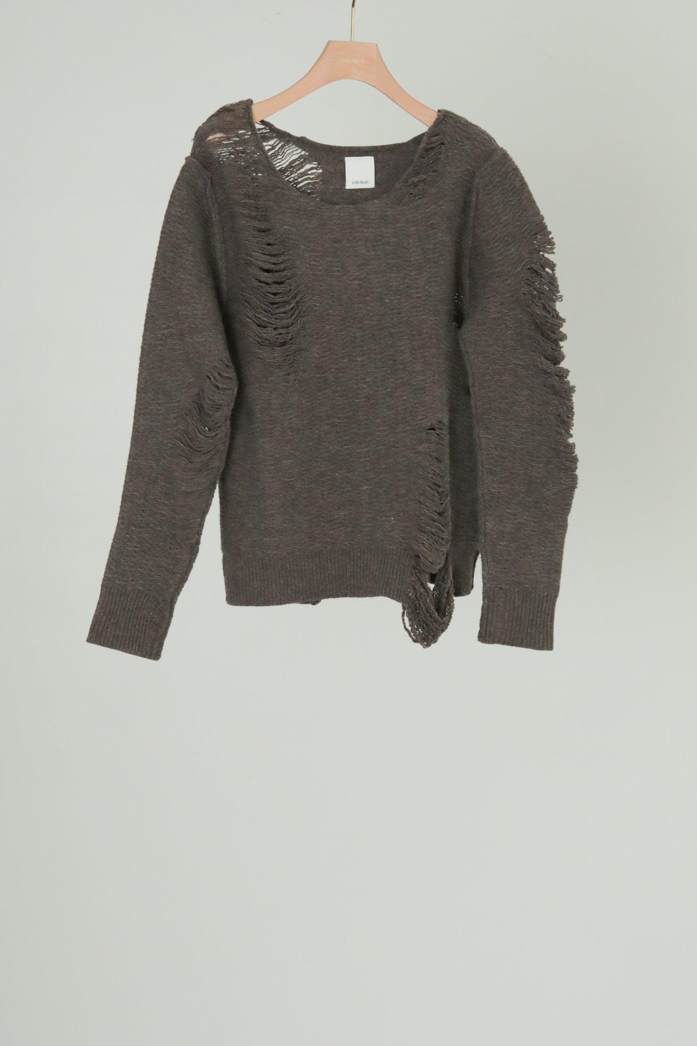 Extra Fine Merino Wool Distressed Sweater (ls44470K)
