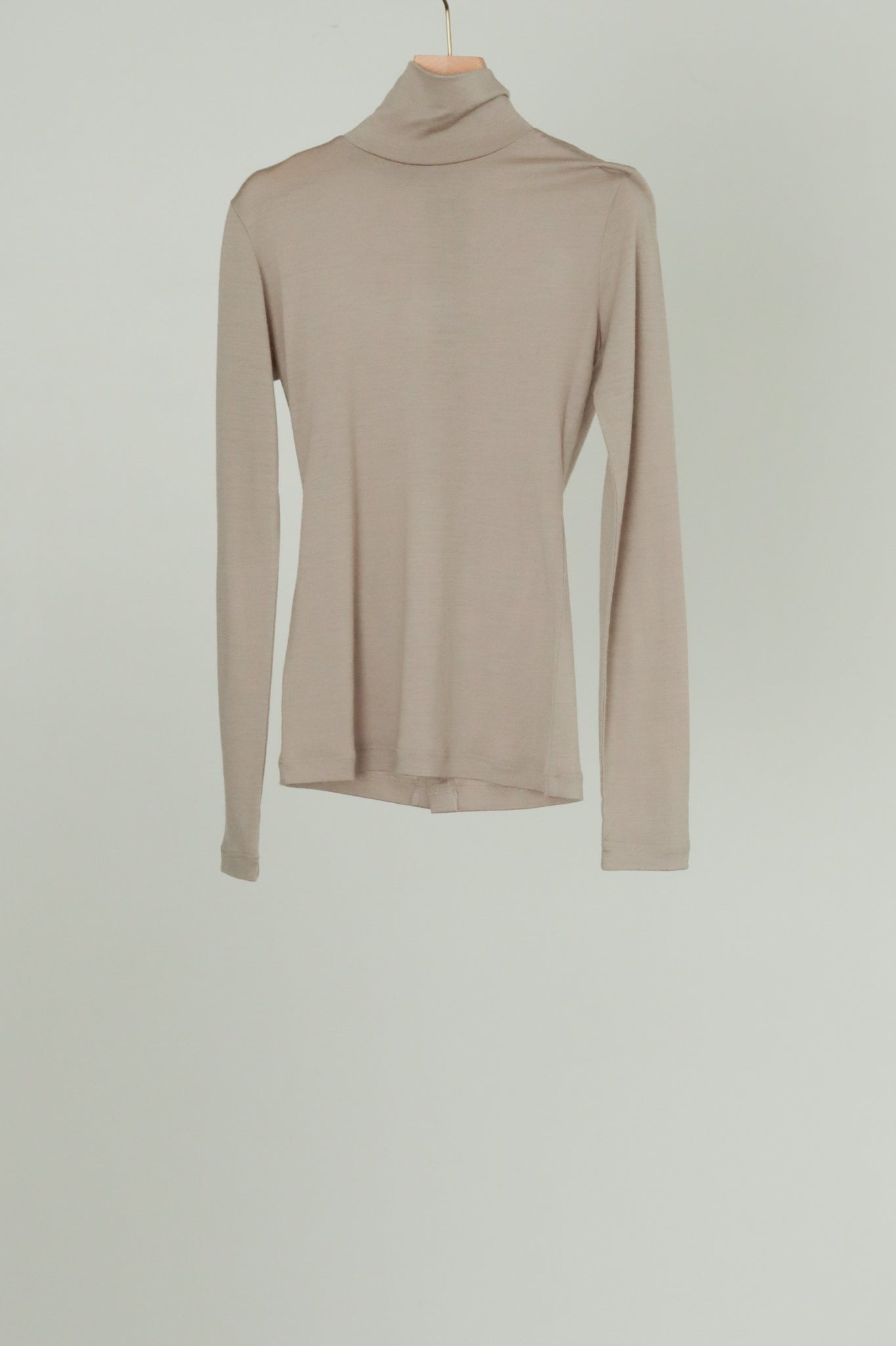 Wool Back Button High Neck Tops (ls44484T)