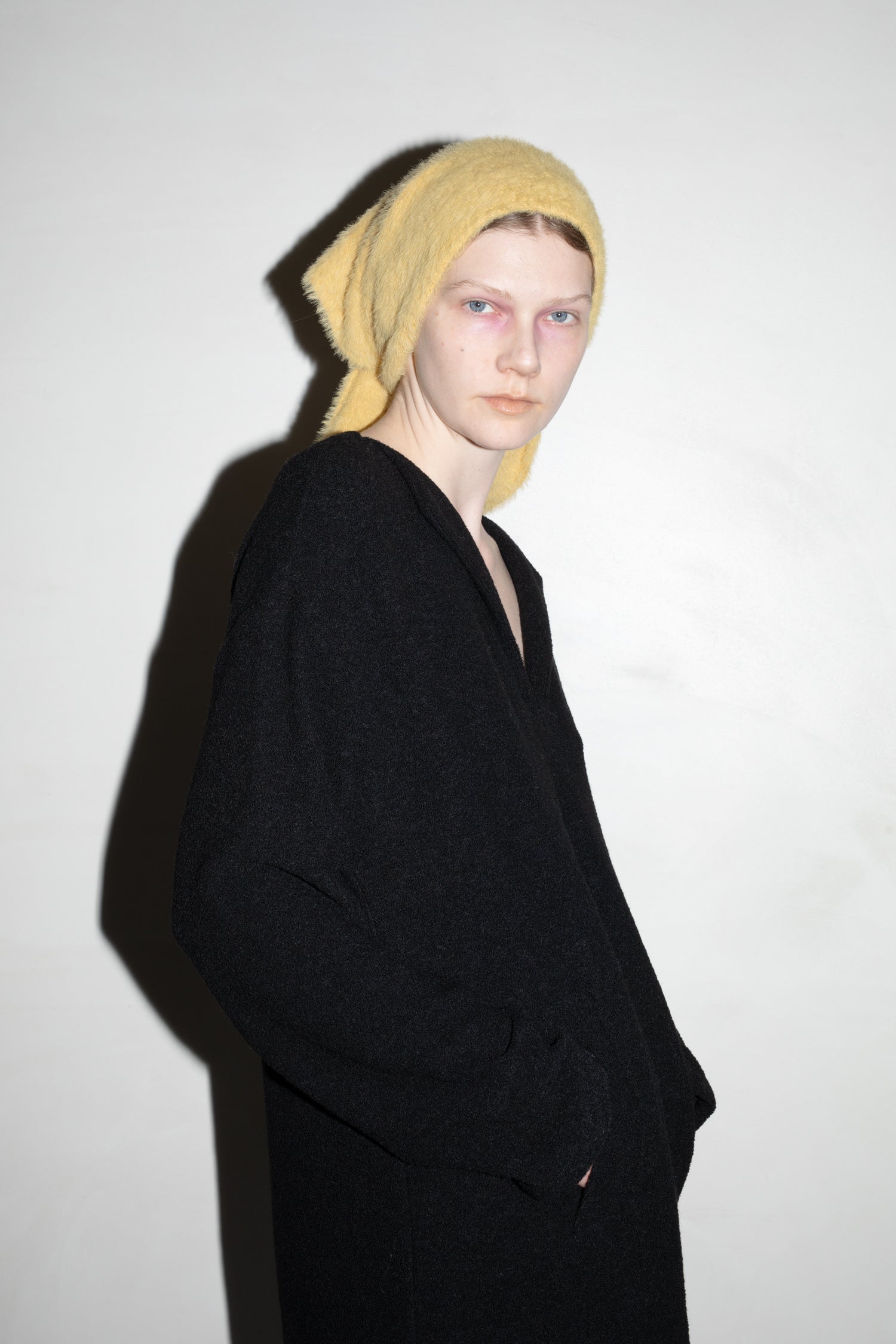 Nylon Fur Trianglar Knit Scarf (ls54533A)