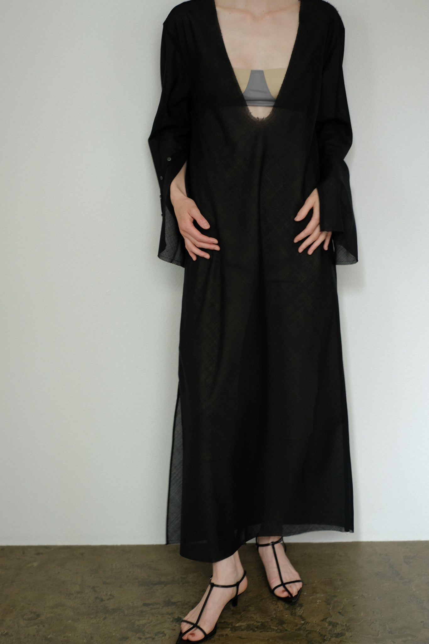 Wool Voile 2way Dress (ls32363D)