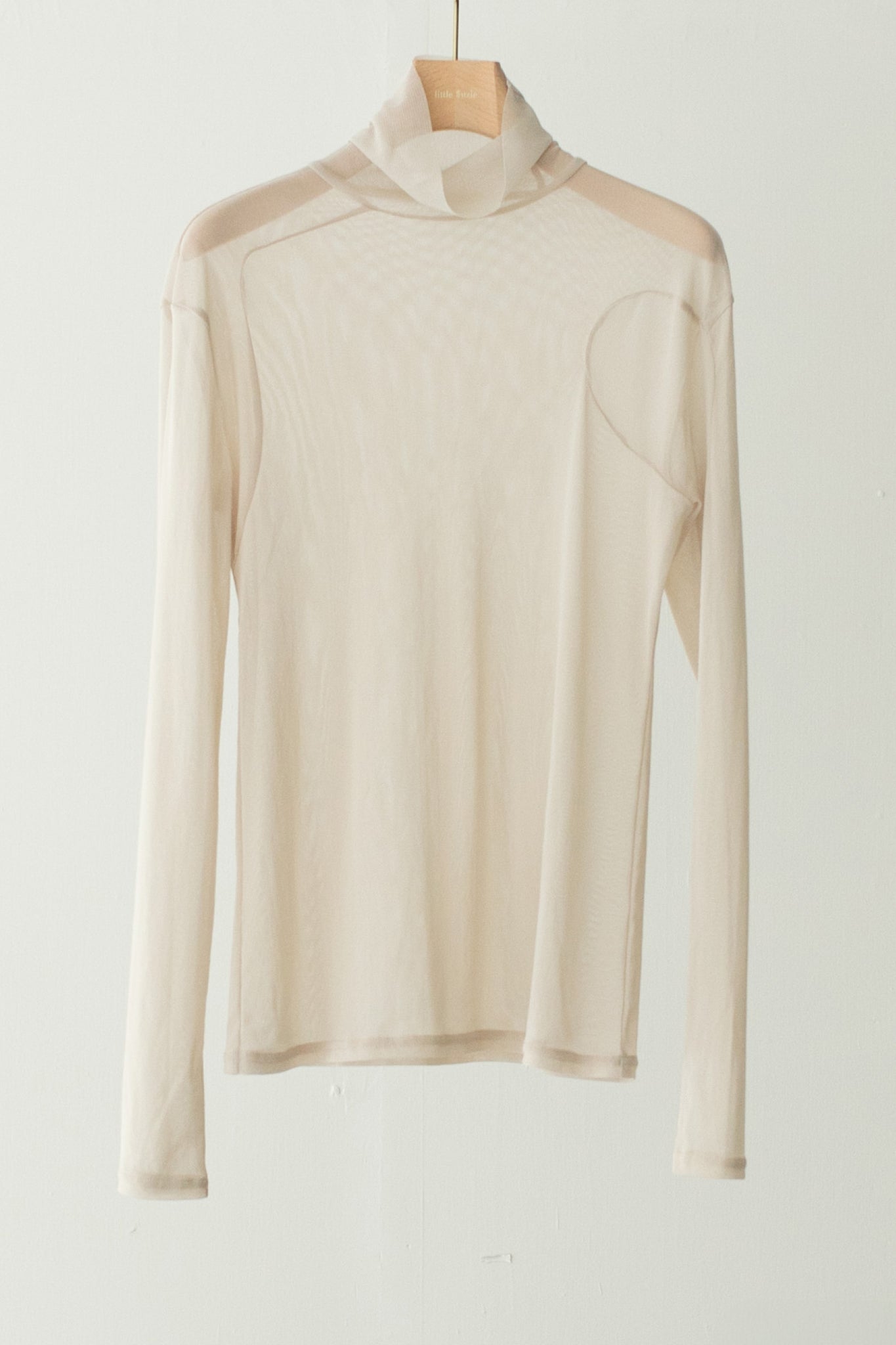 Tulle Asymmetric Hi-neck Tops (ls32356T)