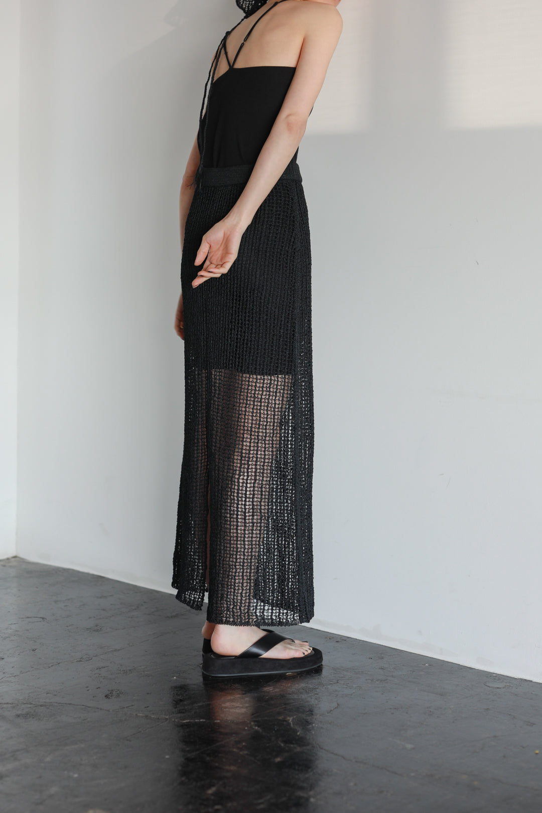 Tape Yarn Mesh Skirt(ls12226S)