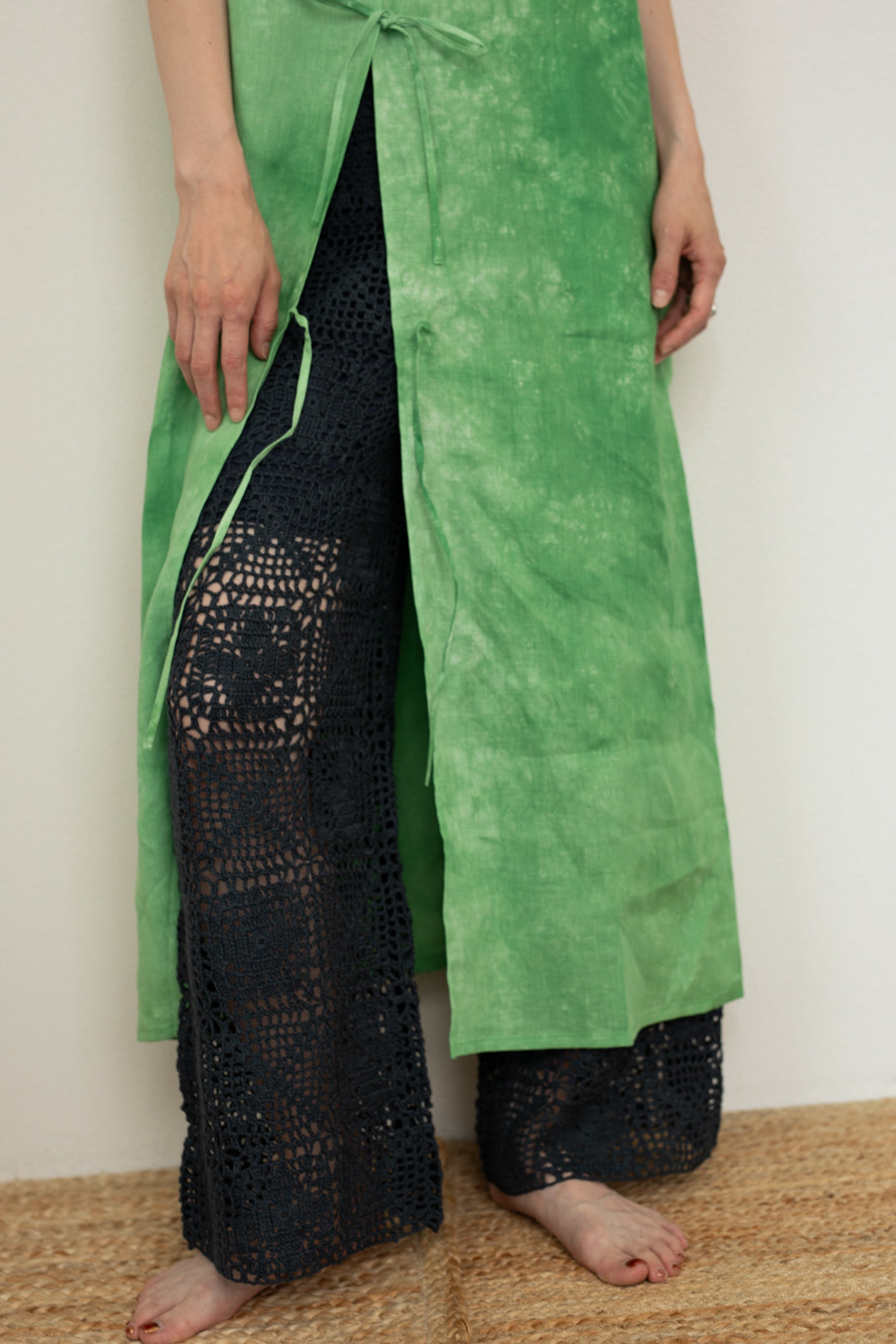 Hand Dyed Linen Long Gilet(ls12239D)