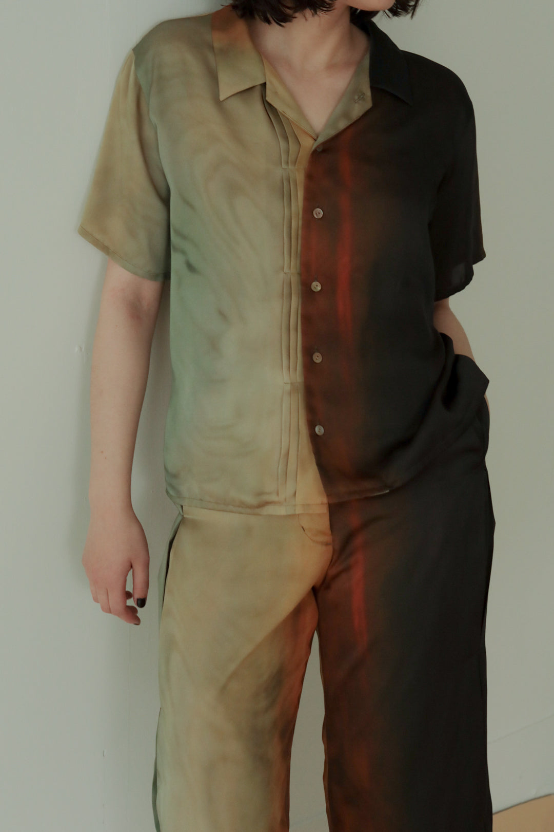 Gradation Print Tucked Side Easy Pants(ls32369P)