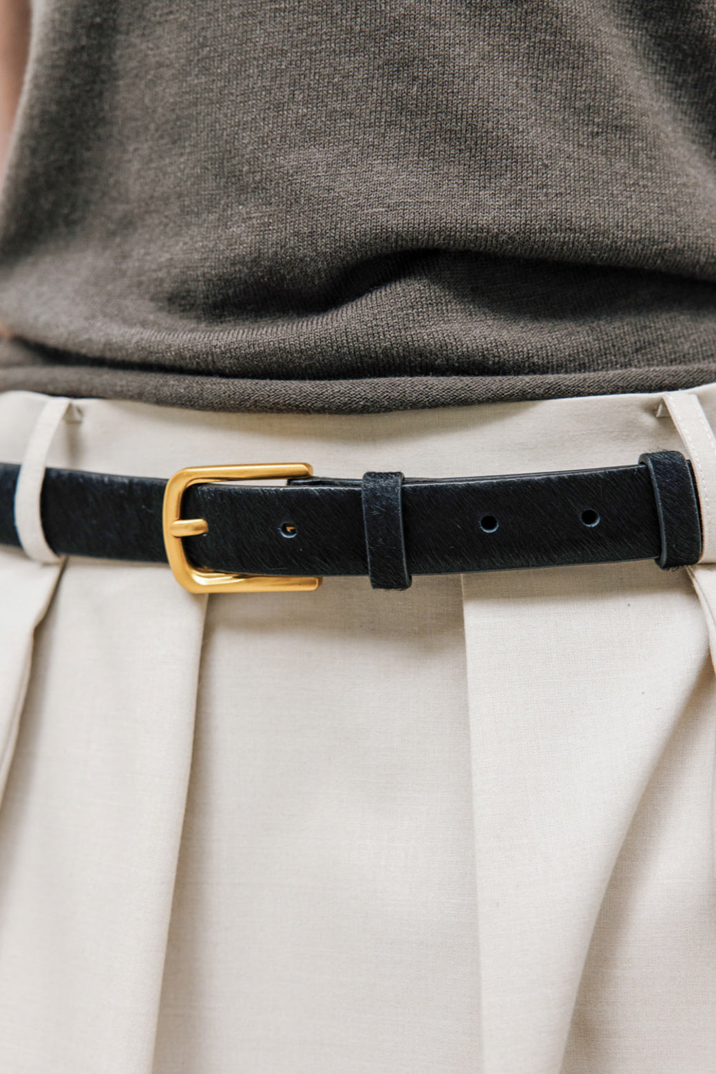 【Studio Doe】Horsehair Leather Belt(DN-259LBE15-RGO-F0)