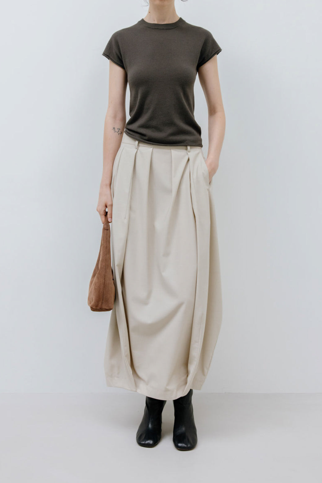 【Studio Doe】French Sleeve Knit T-shirt(DN-259OKN03)