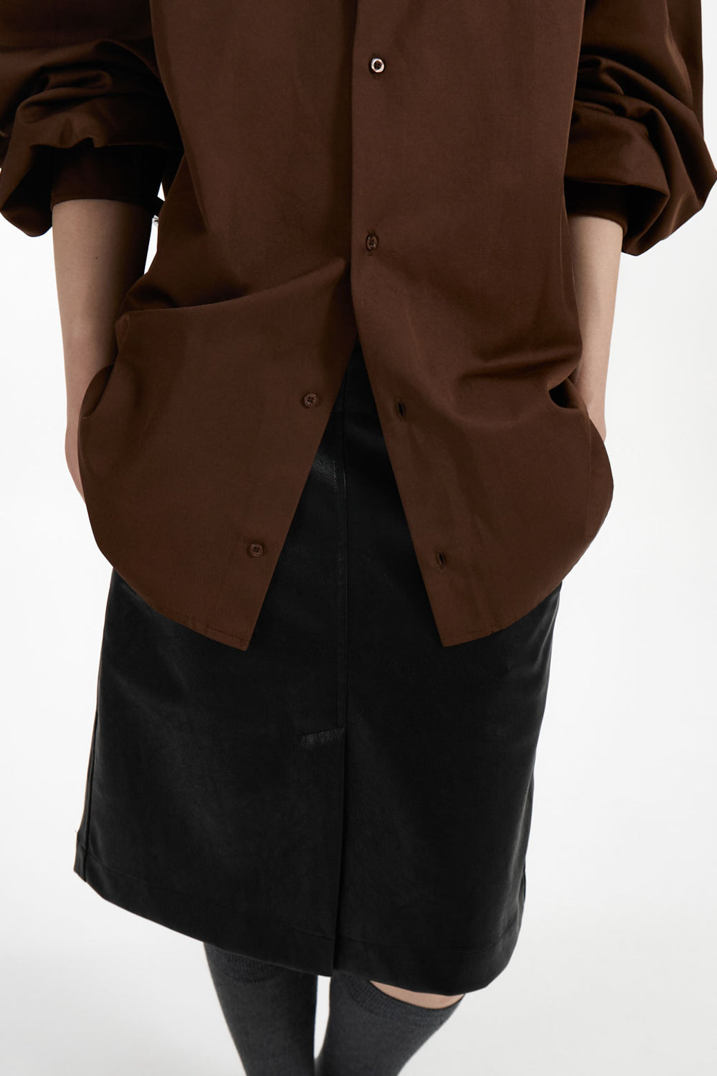 【Studio Doe】Curved Sleeve Shirt Jacket(DN-25QCRT03)