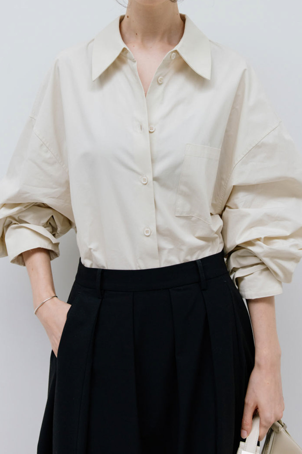 【Studio Doe】Wide Sleeve Cocoon Shirt(DN-259CRT05-RBE-S0)