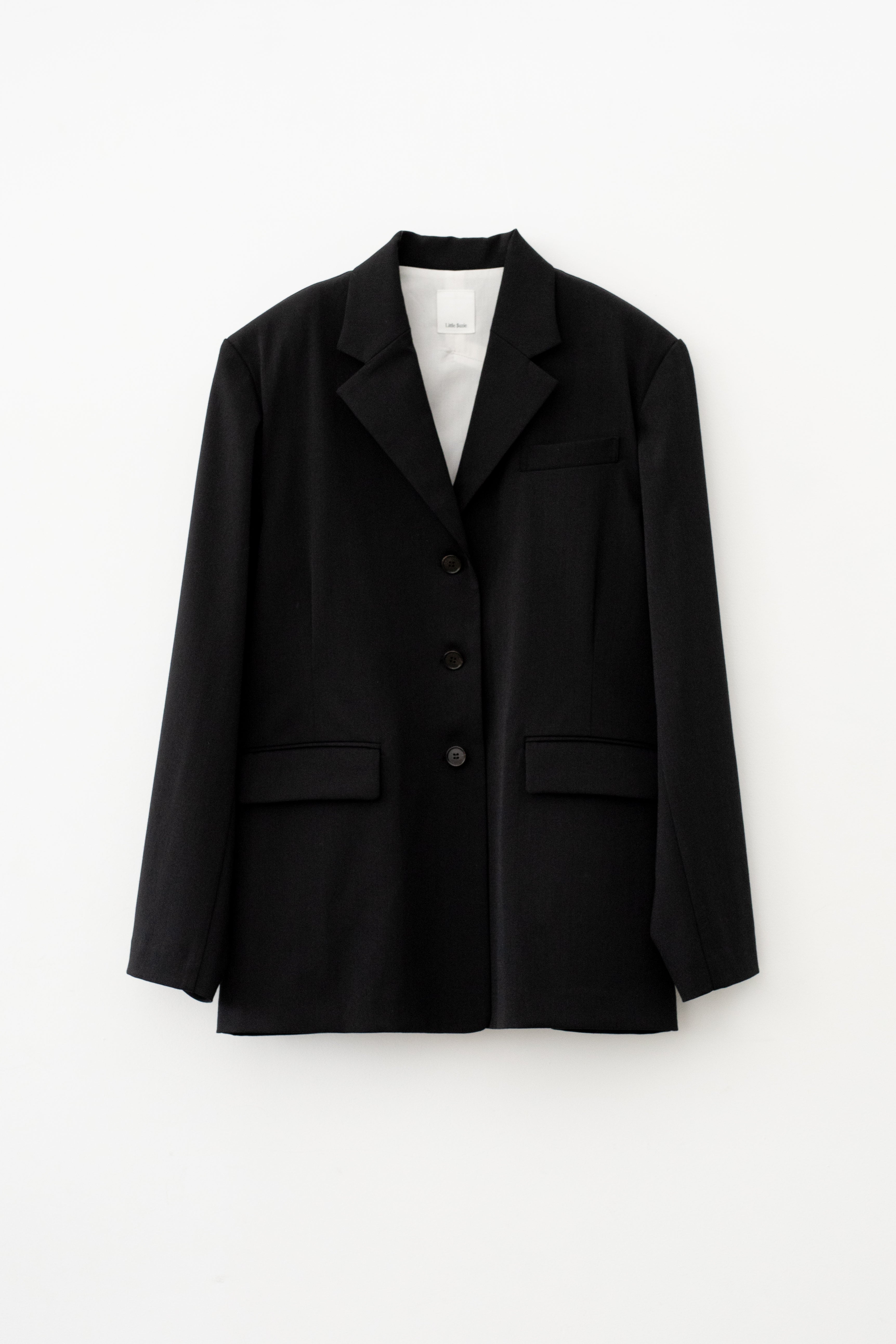 Wool Mix Gabardine Back  Open Jacket (ls72636J)