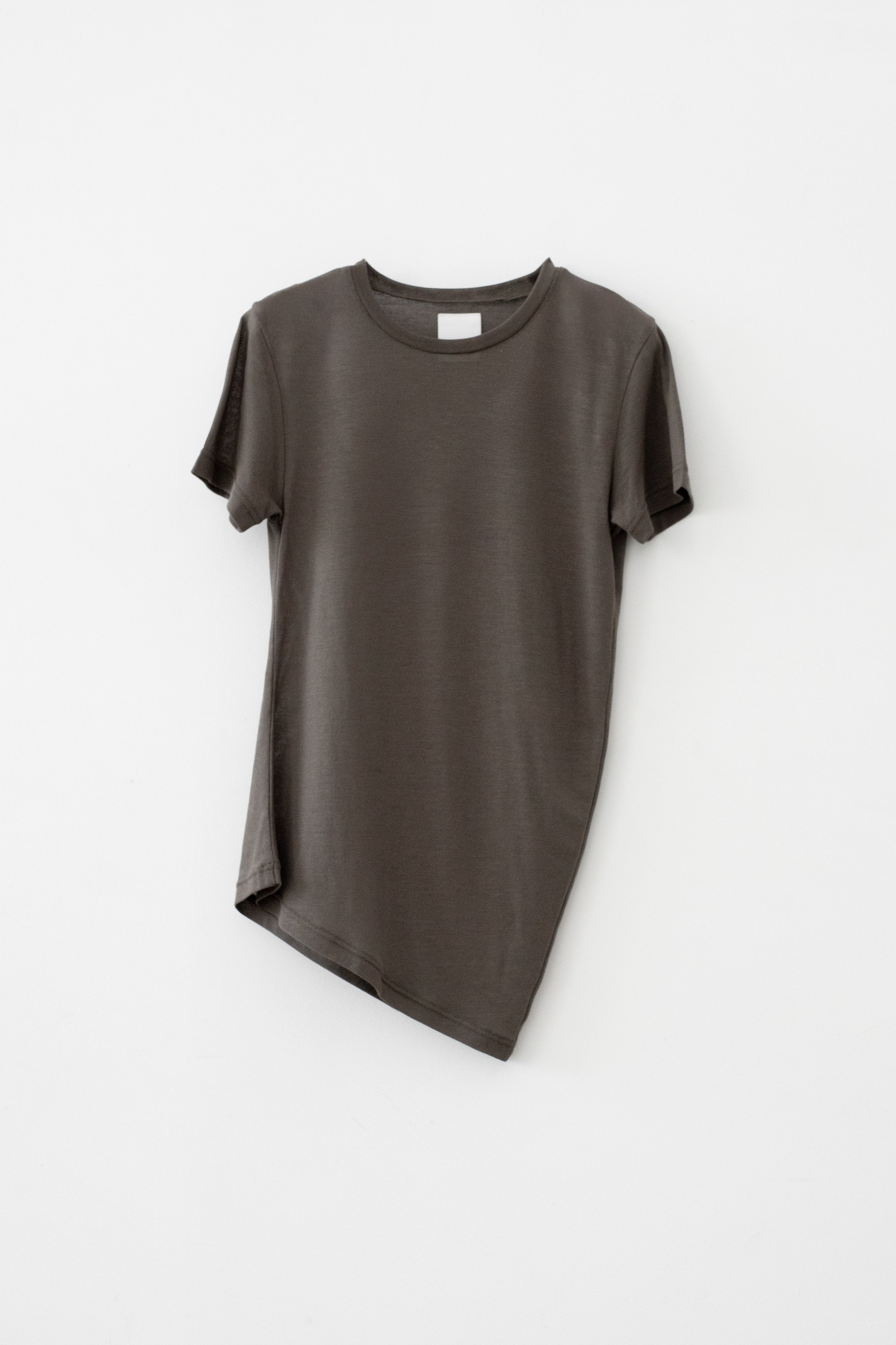 High Twist Sheer Jersey Distorted S/S Tee (ls72640T)