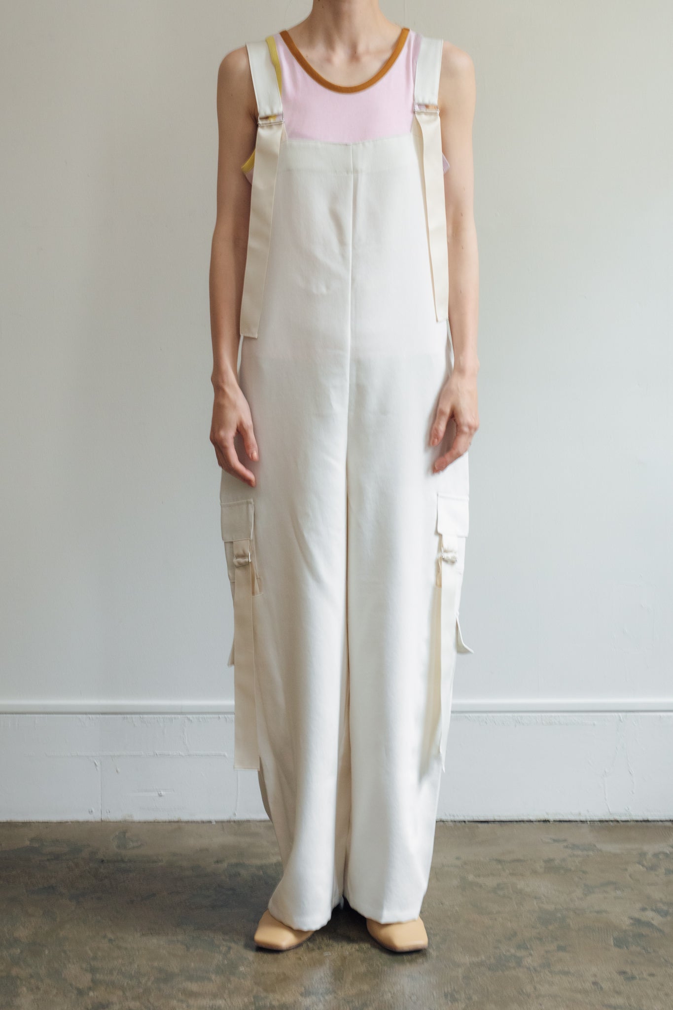 Satin Tape Drawstring Jumpsuit (ls32360P)