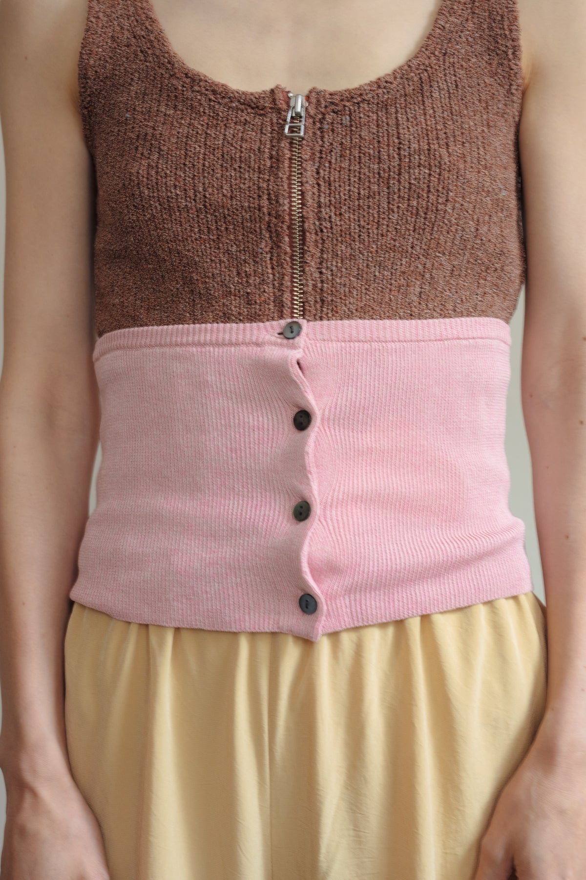Italian Mix Loop Yarn Knit Bustir (ls42432K)