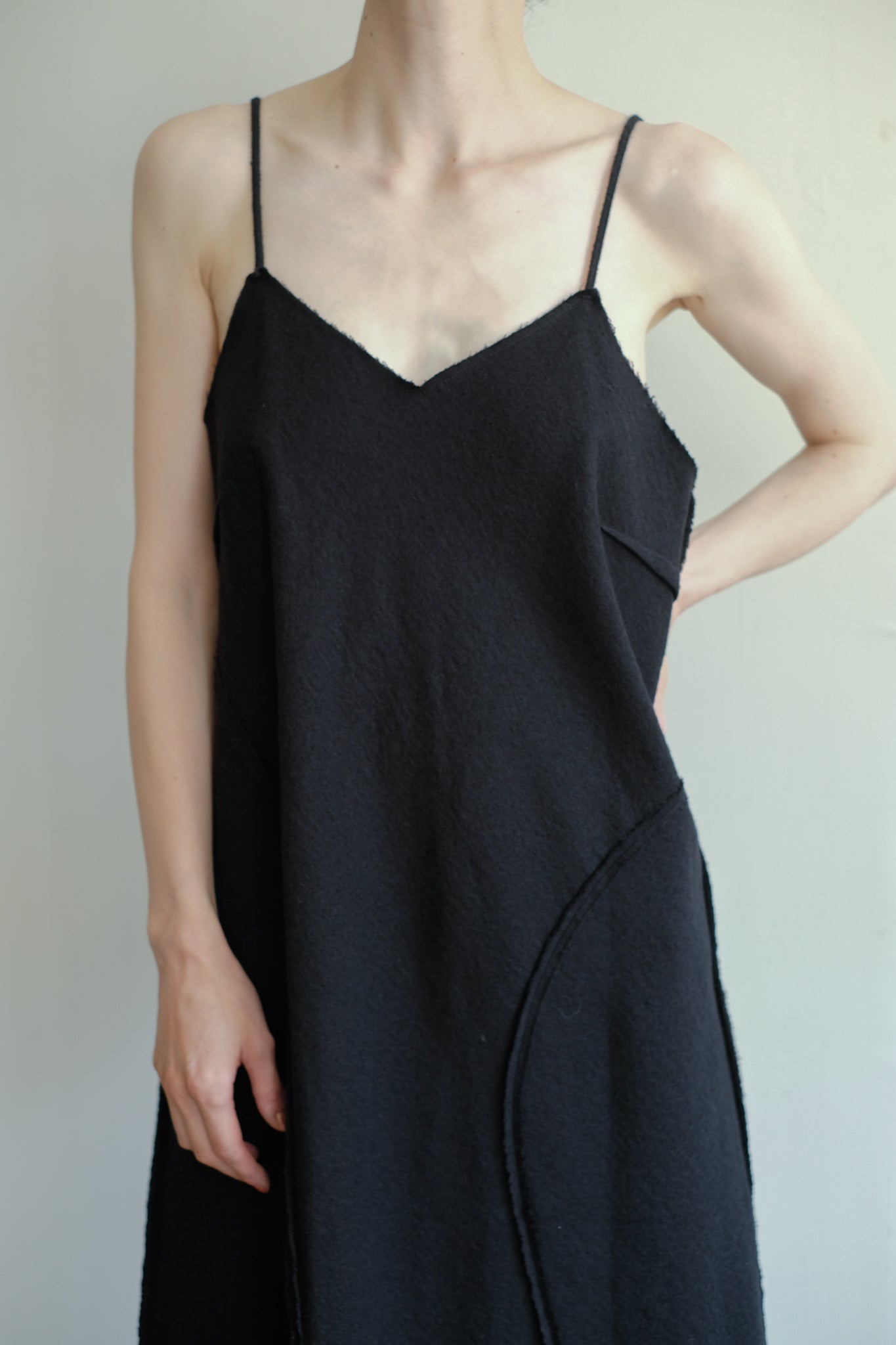 Crape Cotton Wool Patchwork Camisole Dress (ls44460D)