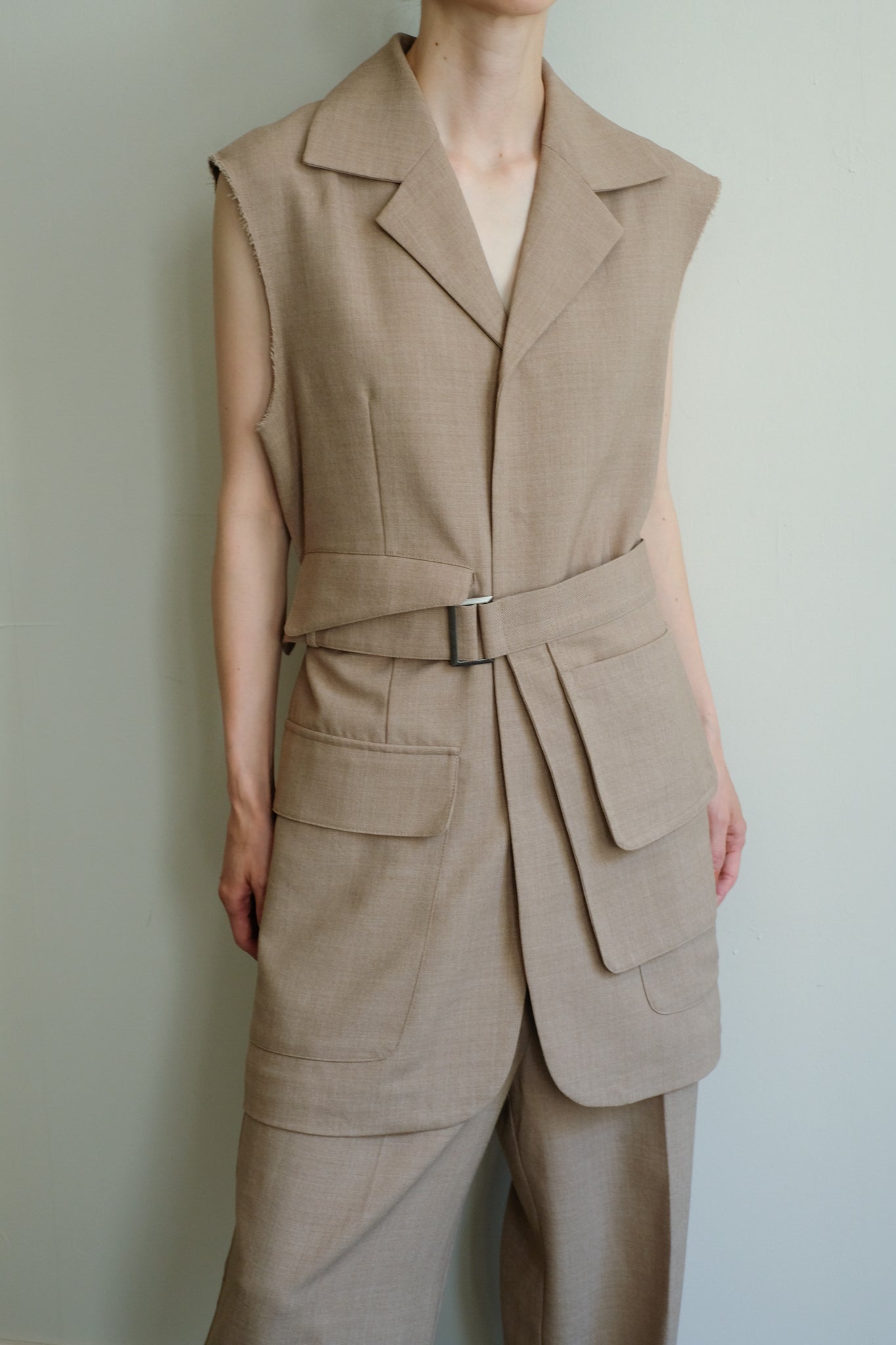 Tailored Long Gilet (ls44463J)