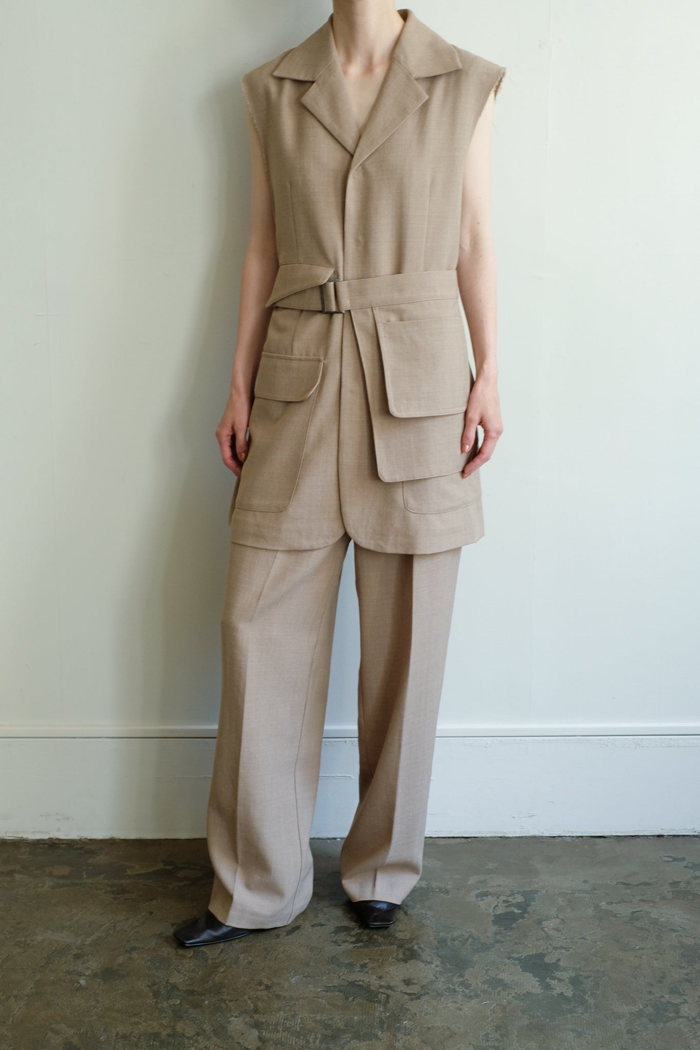 Tailored Long Gilet (ls44463J)