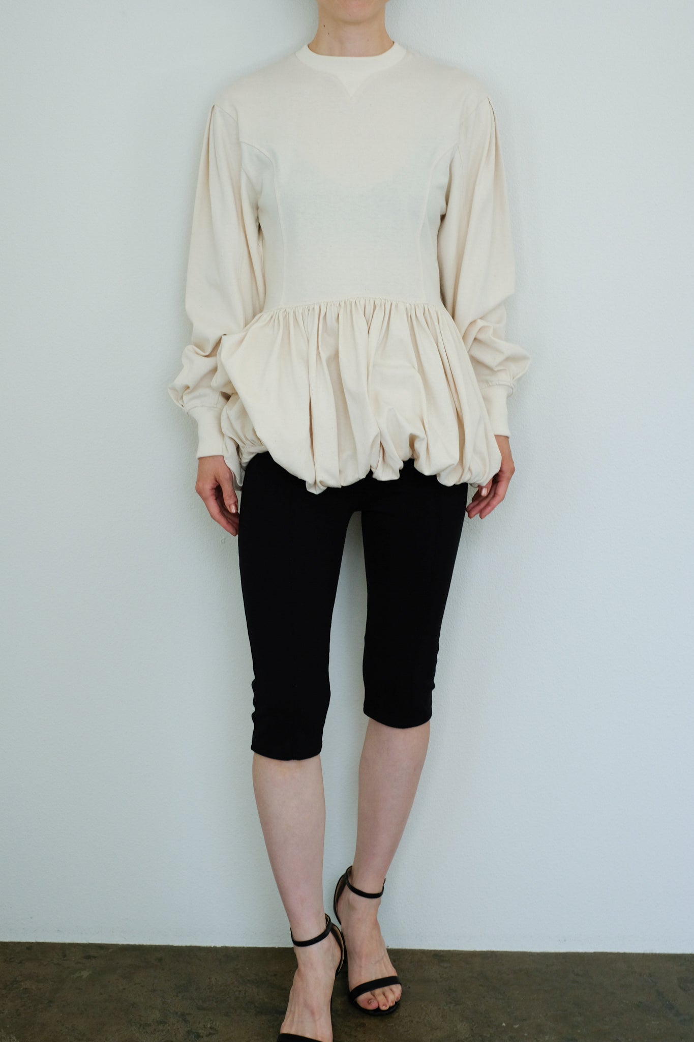 Balloon Hem Switching Tops (ls44465T)