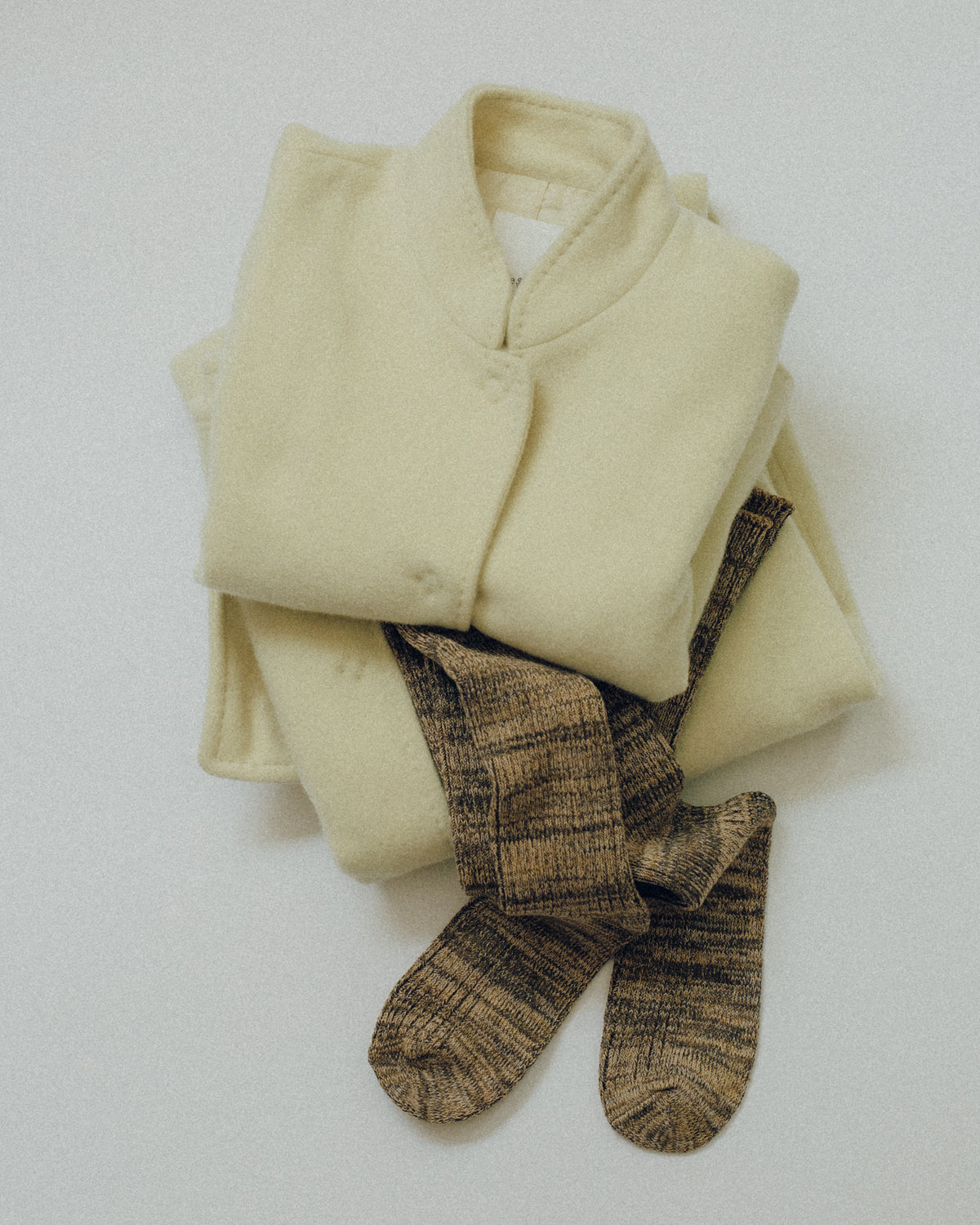 Recycled Wool Nylon Stand Collar Short Vest (ls64602T)