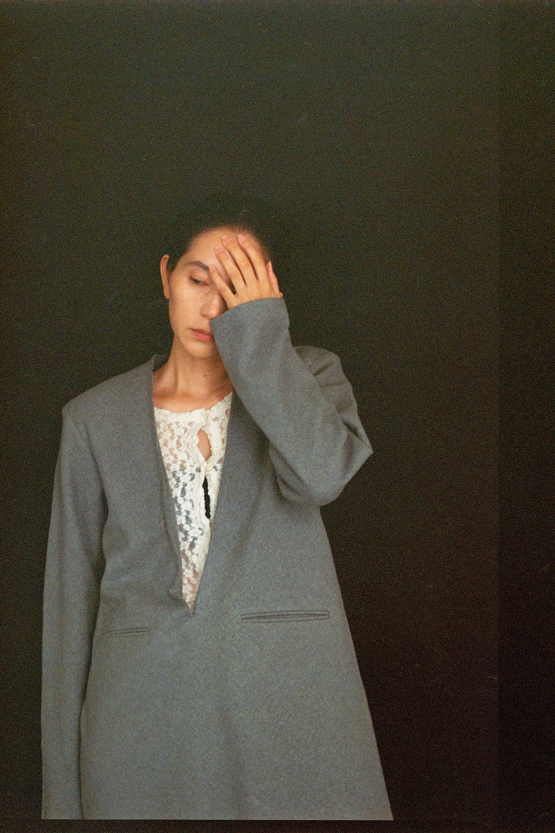 Crape Cotton Wool Bias Pullover JKT (ls44459J)