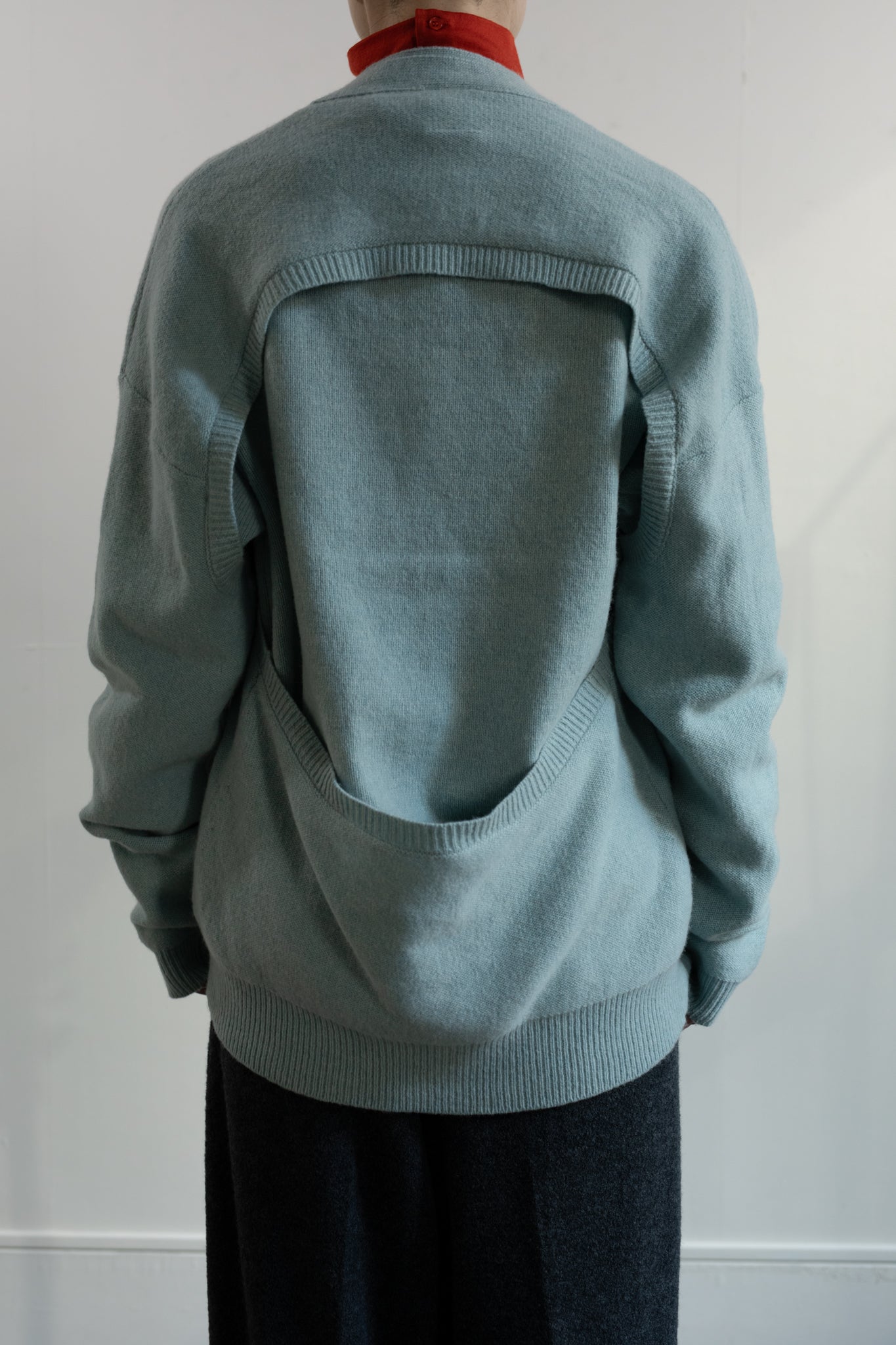 Extra Fine Merino Wool  Cut Out Knit Cardigan (ls54542K)