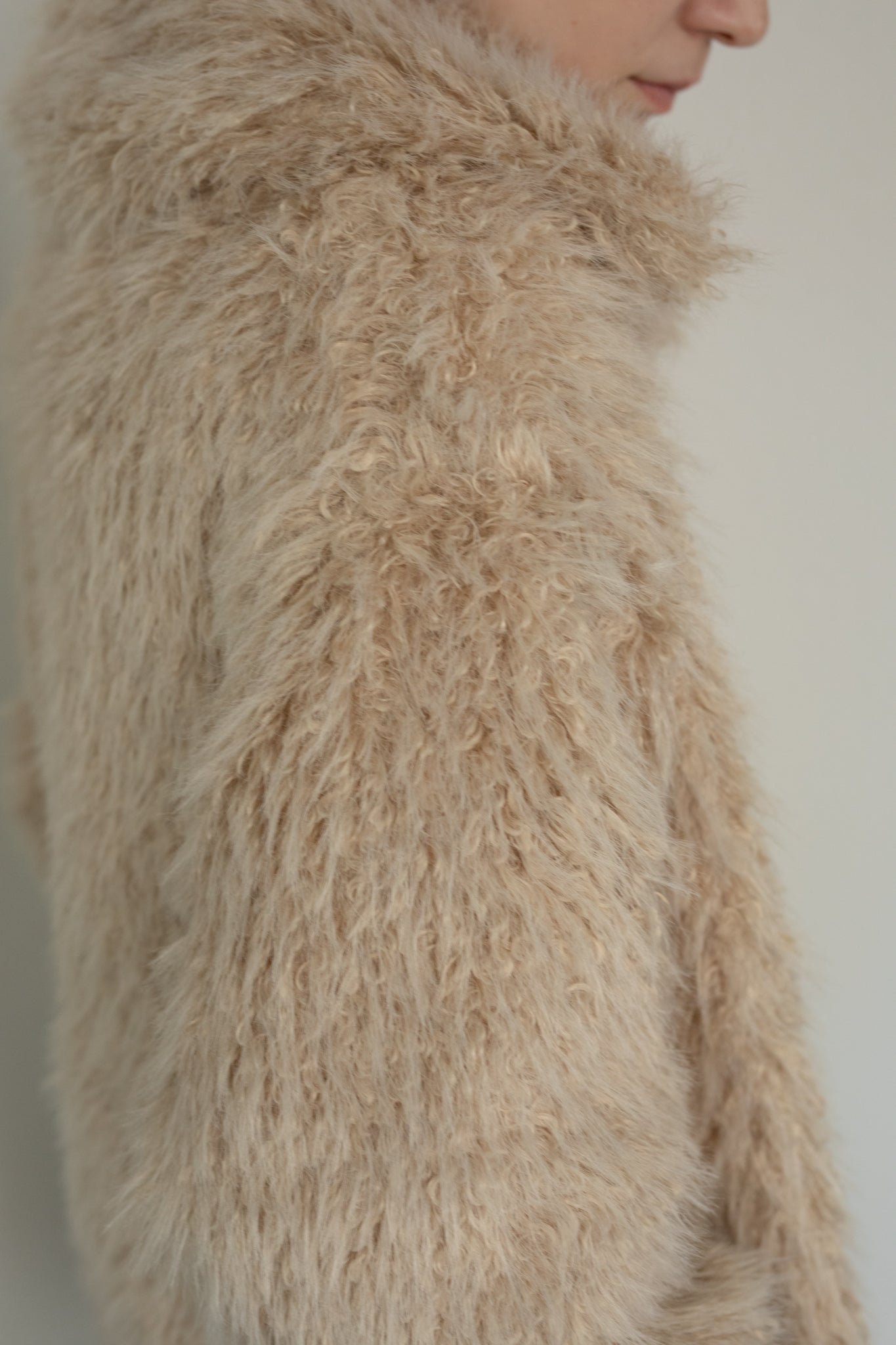 Pre-order】Eco Fur Snap Front Jacket (ls54536J)