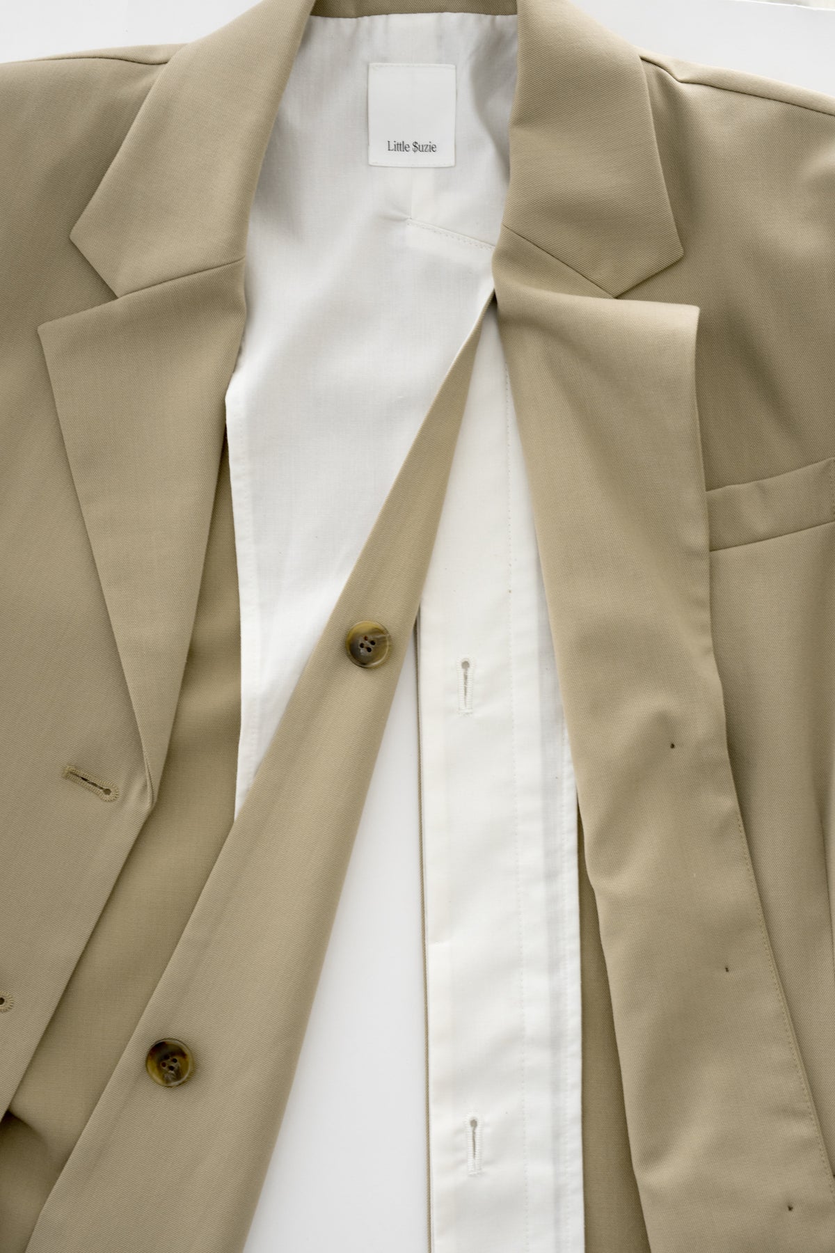 Wool Mix Gabardine Back  Open Jacket (ls72636J)