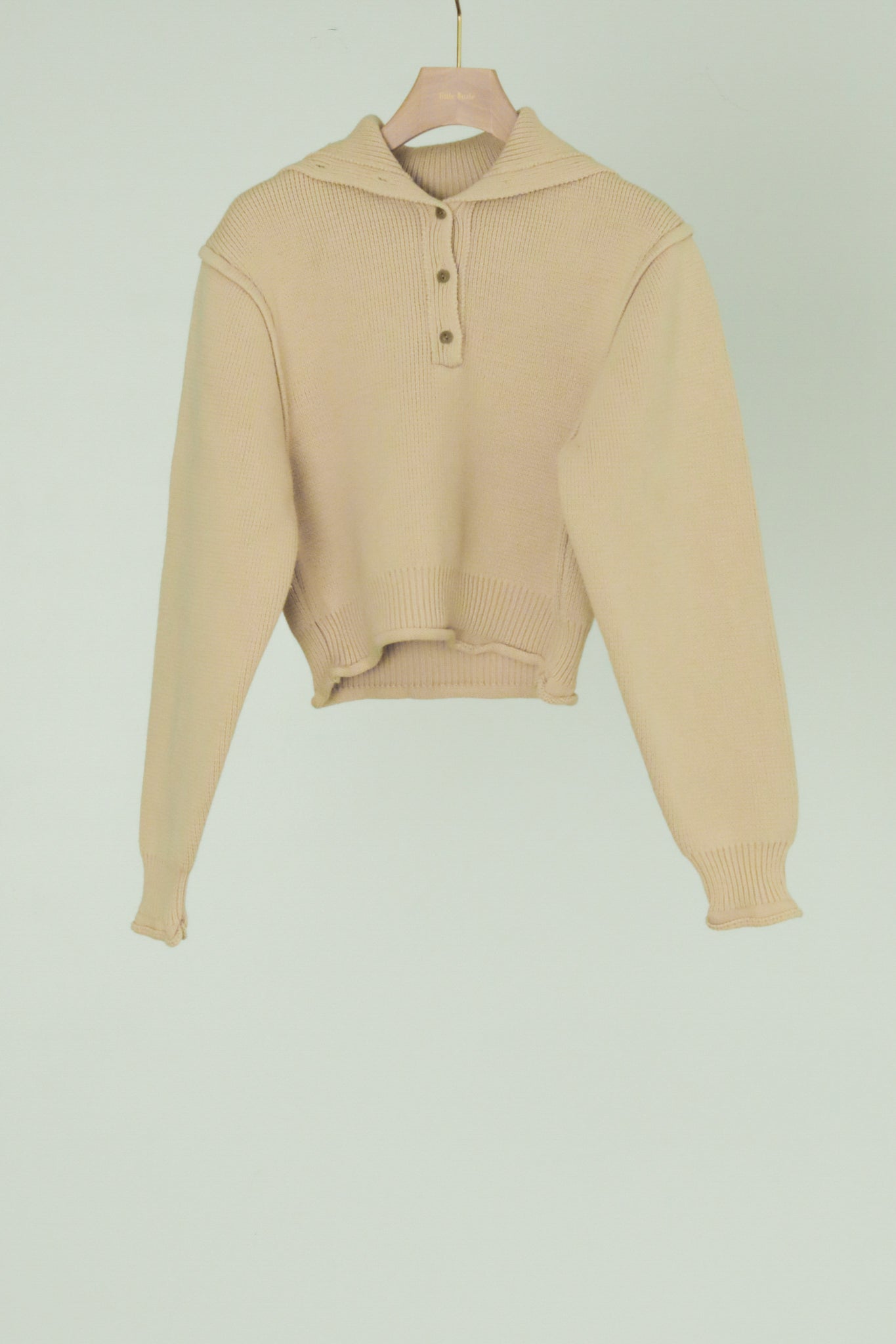 Turtleneck Acid Wash Milan Rib Sweater (ls44458K)