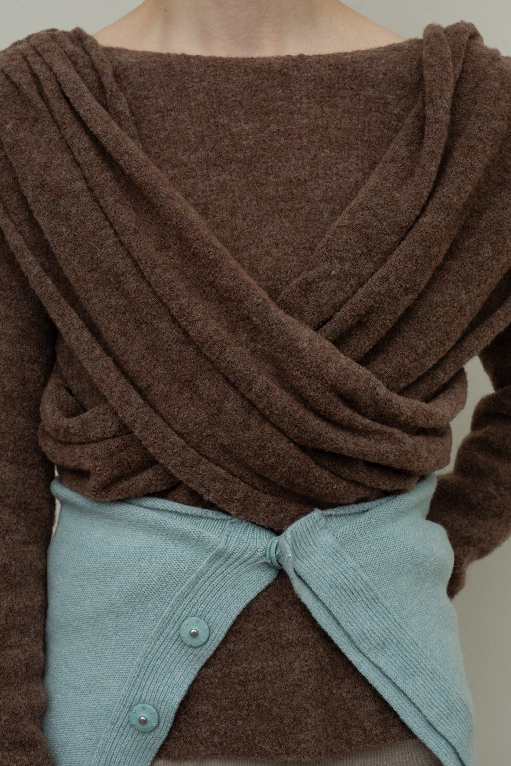 Meino wool Cross Tuck Tie Knit (ls076)