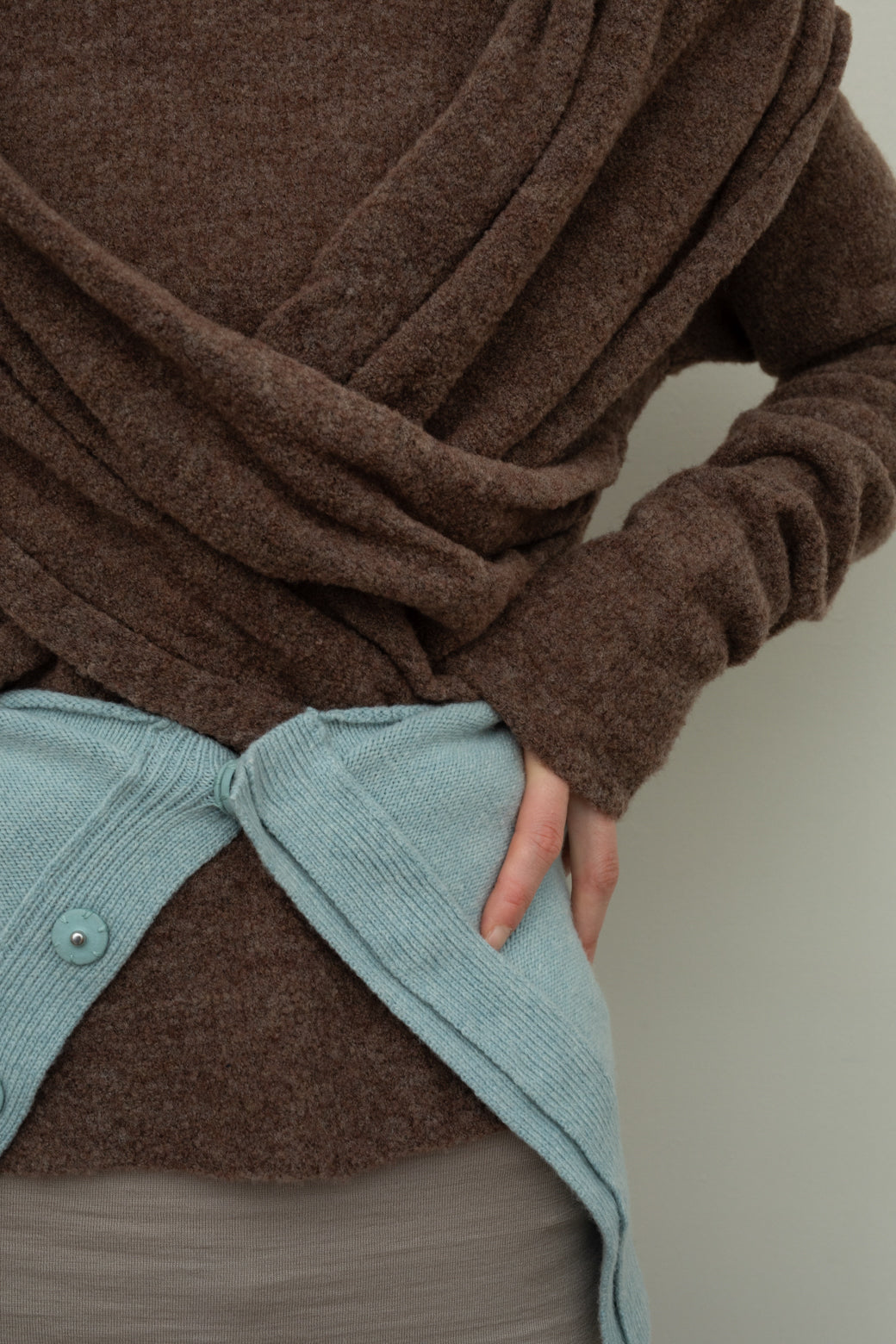 Meino wool Cross Tuck Tie Knit (ls076)