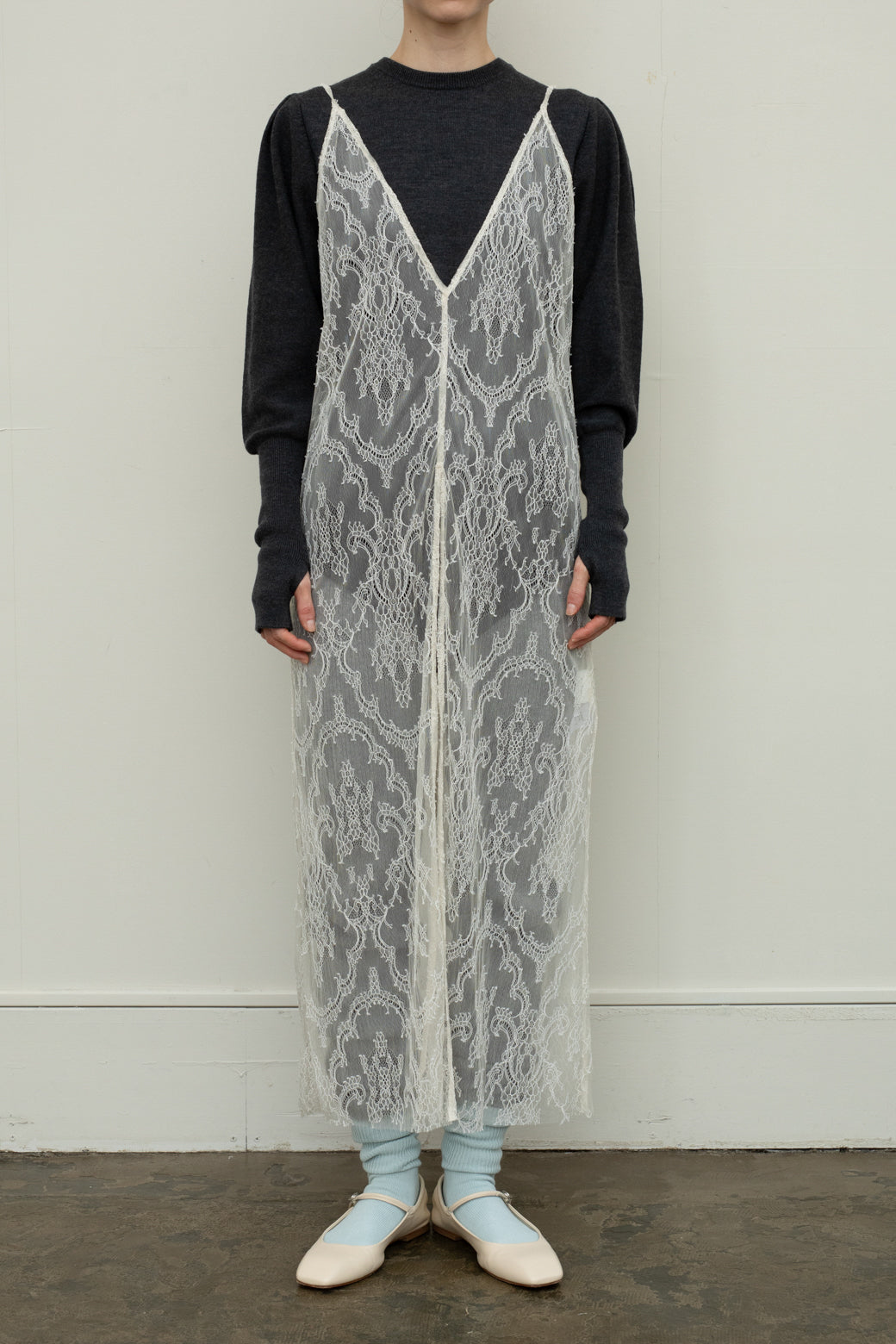 Italian Cash Wool Loose Rib Leggings (ls24325K)