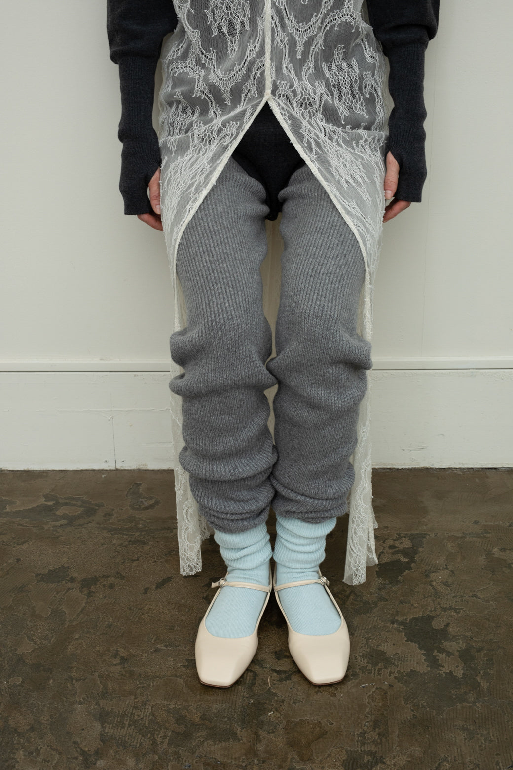 Italian Cash Wool Loose Rib Leggings (ls24325K)