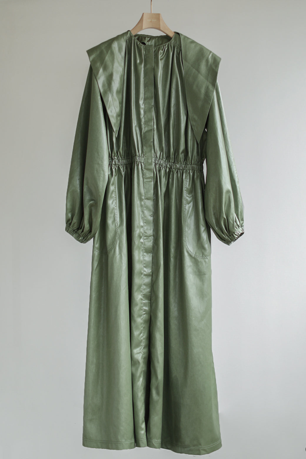 Leather Like Hoodie Dress Coat（ls14255J）