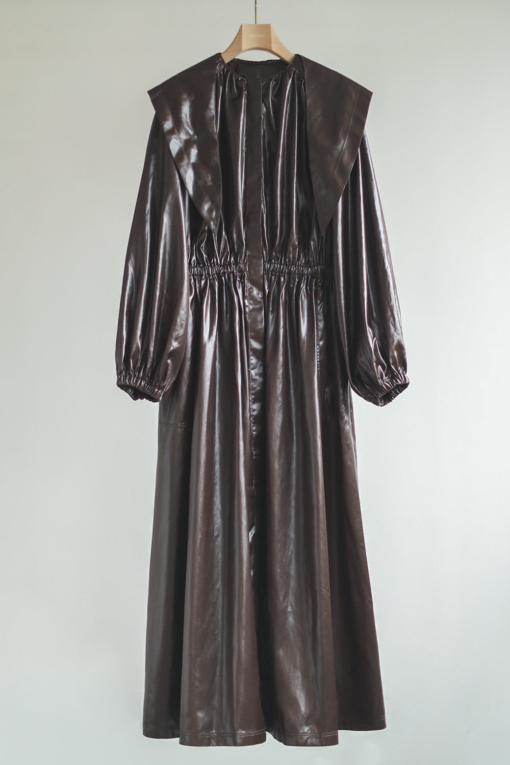 Leather Like Hoodie Dress Coat（ls14255J）