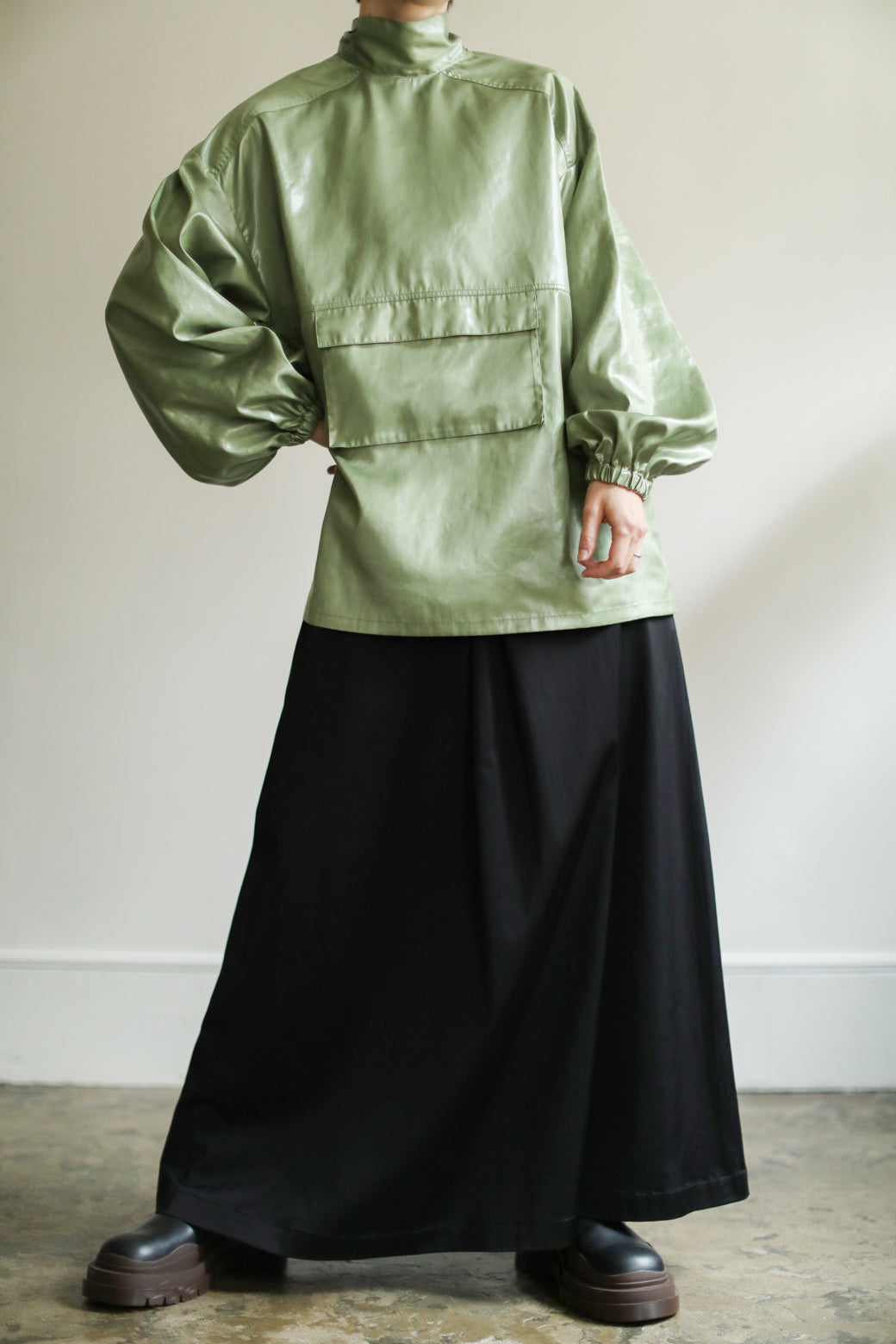 Leather Like Anorak Shirt（ls14250T）