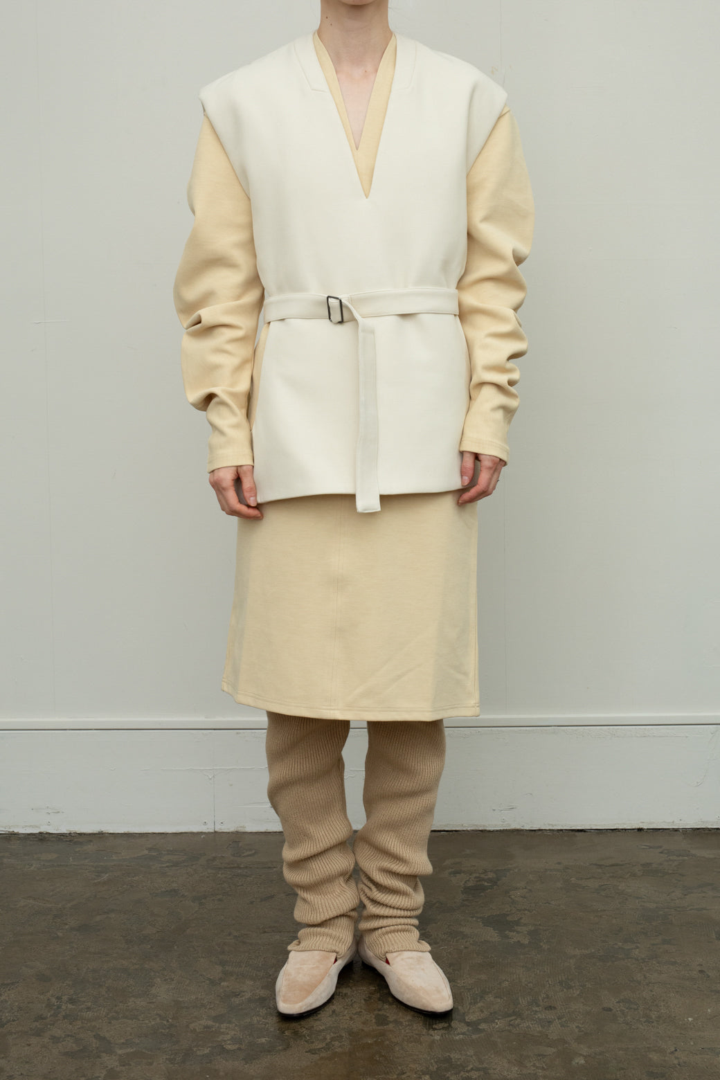 WV Mix Cut Out Padded Gilet（ls34402J）