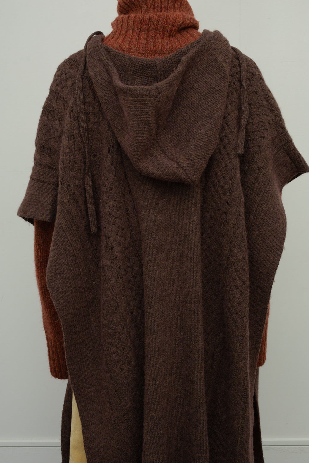 Hoodie Knit Poncho（ls182K）