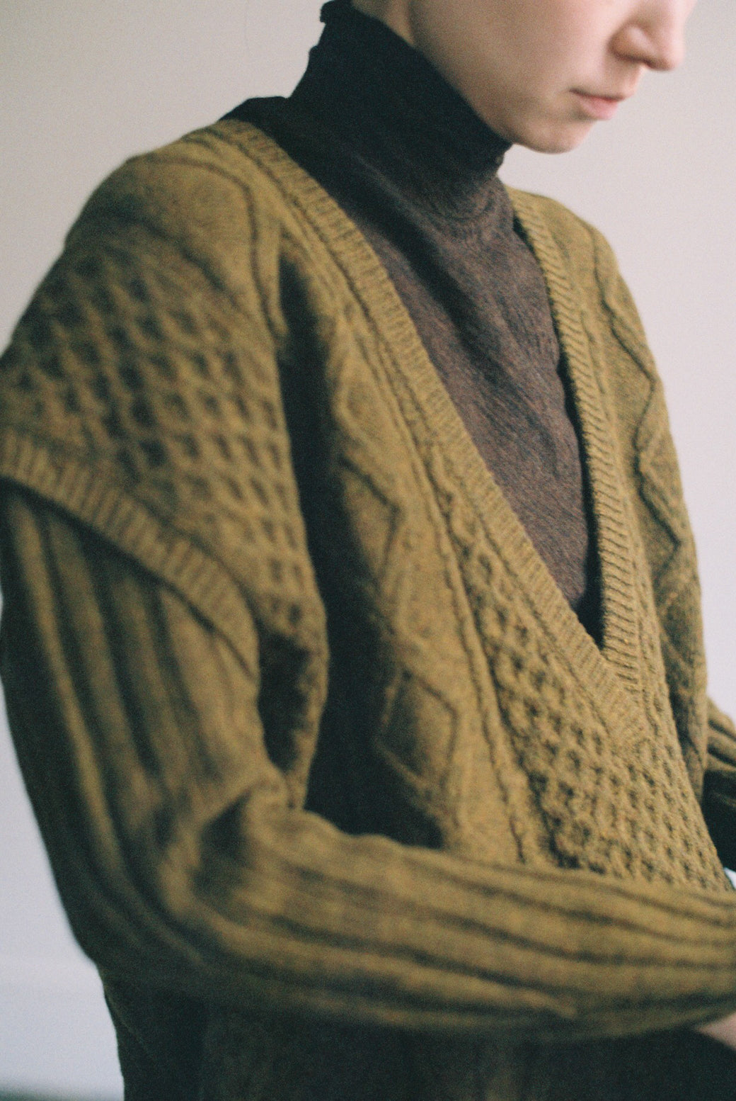 Wool Cut Hi-neck Tops（ls129T）