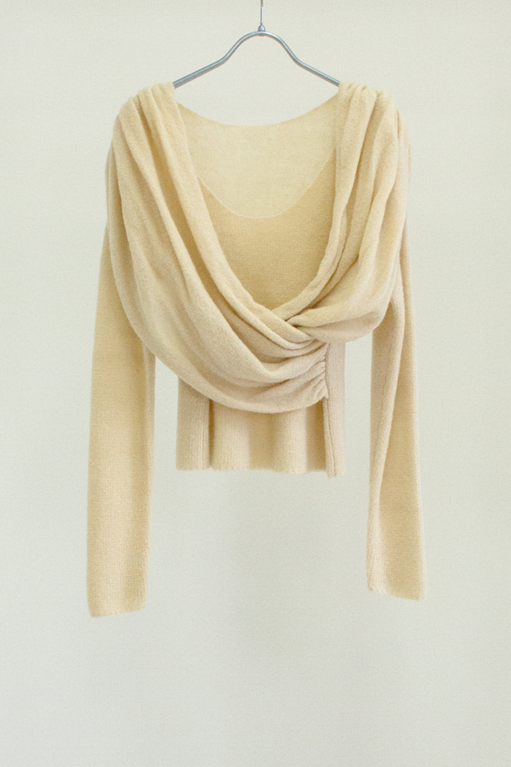 Meino wool Cross Tuck Tie Knit (ls076)