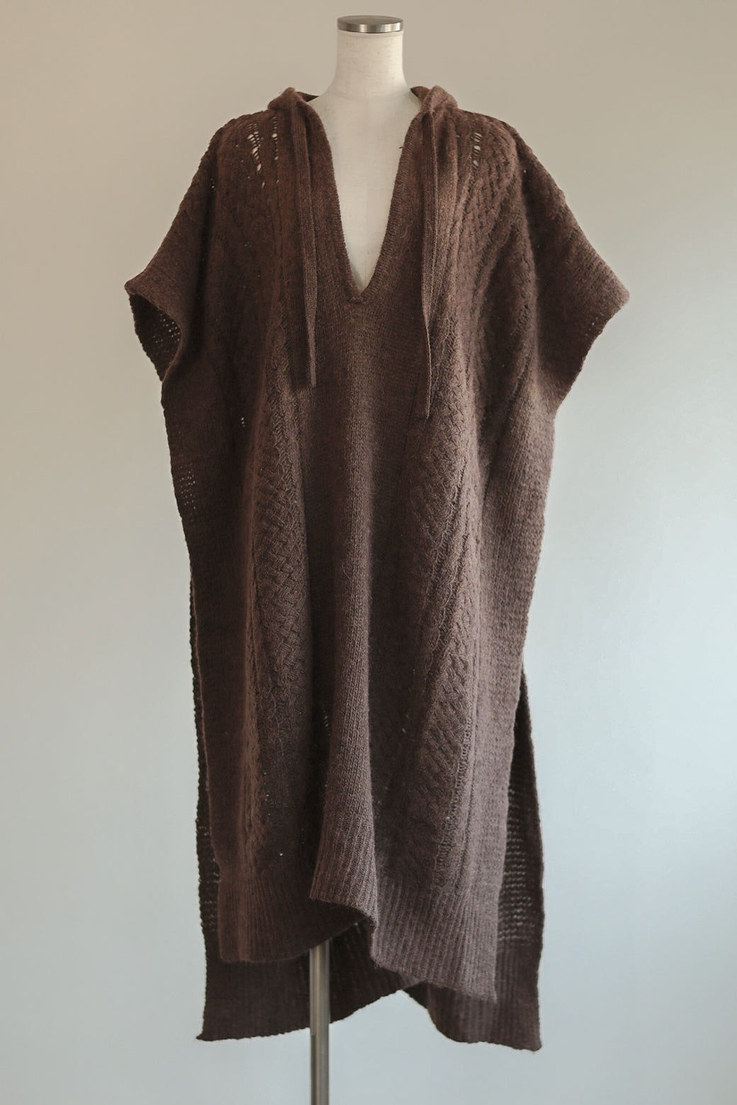 Hoodie Knit Poncho（ls182K）