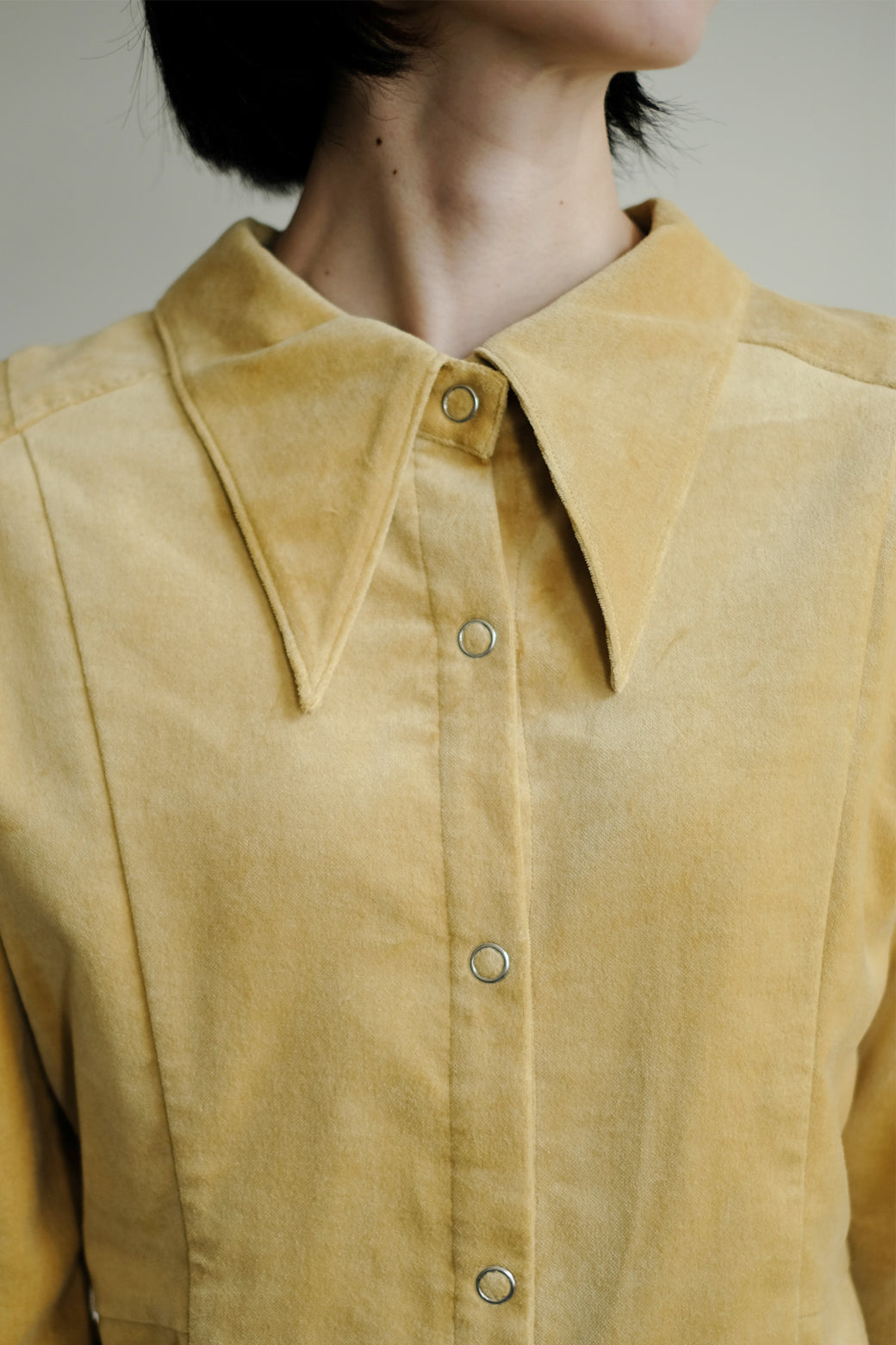 Linen Cotton Velvet 2way Shirt Jacket  (ls24311T)