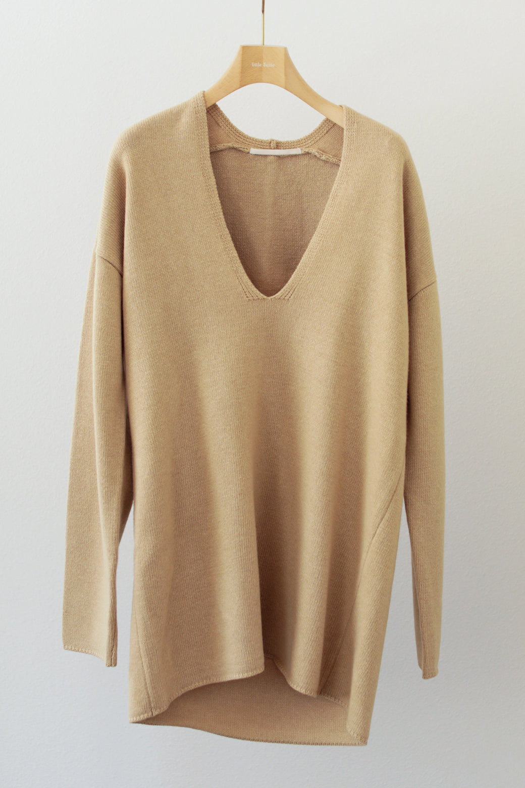 Italian Cash Wool Yoke Knit Tunic (ls24307K)