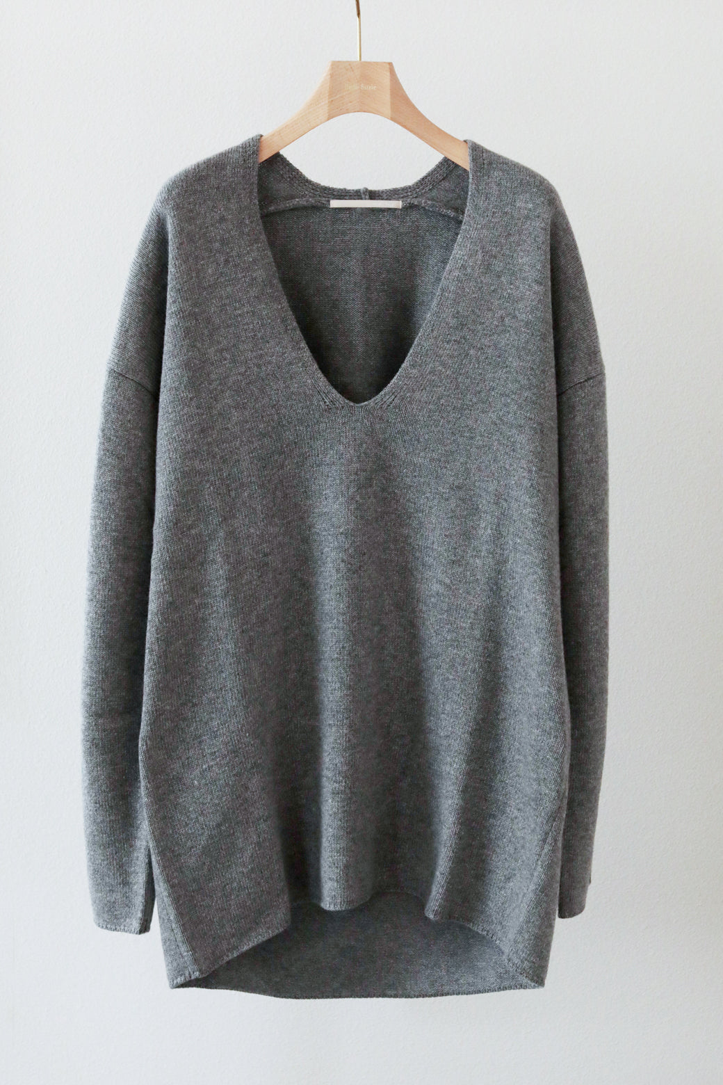 Italian Cash Wool Yoke Knit Tunic (ls24307K)