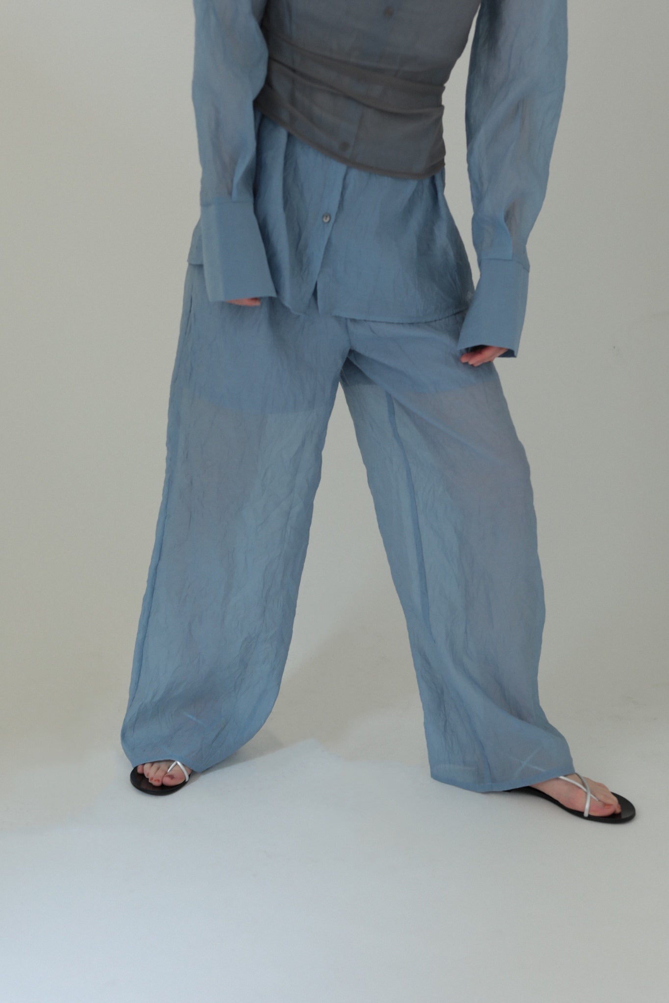 【Online限定】Wrinkle Organdy  Easy Pants (ls24332P)