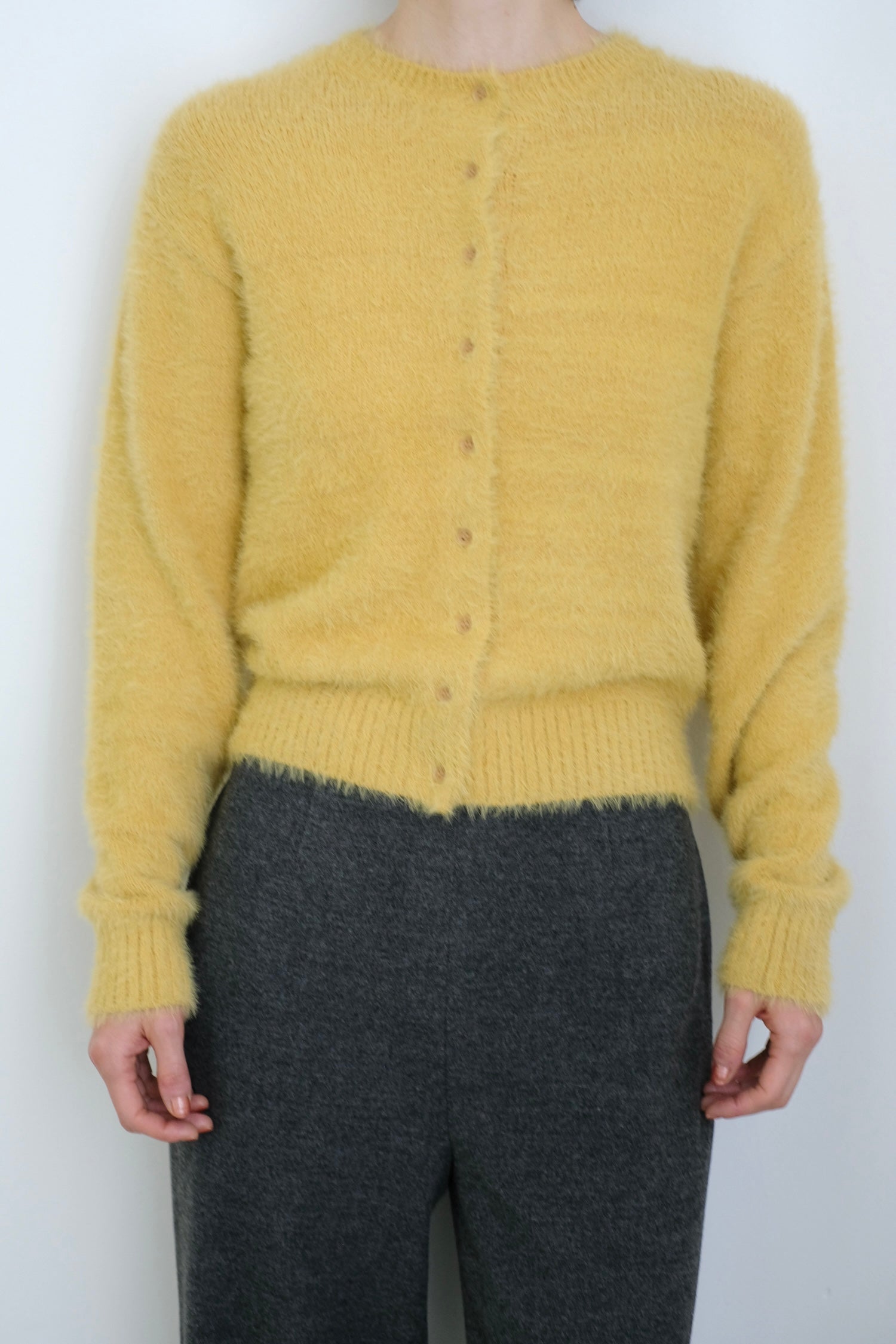 Nylon Fur Knit Cardigan (ls54531K)
